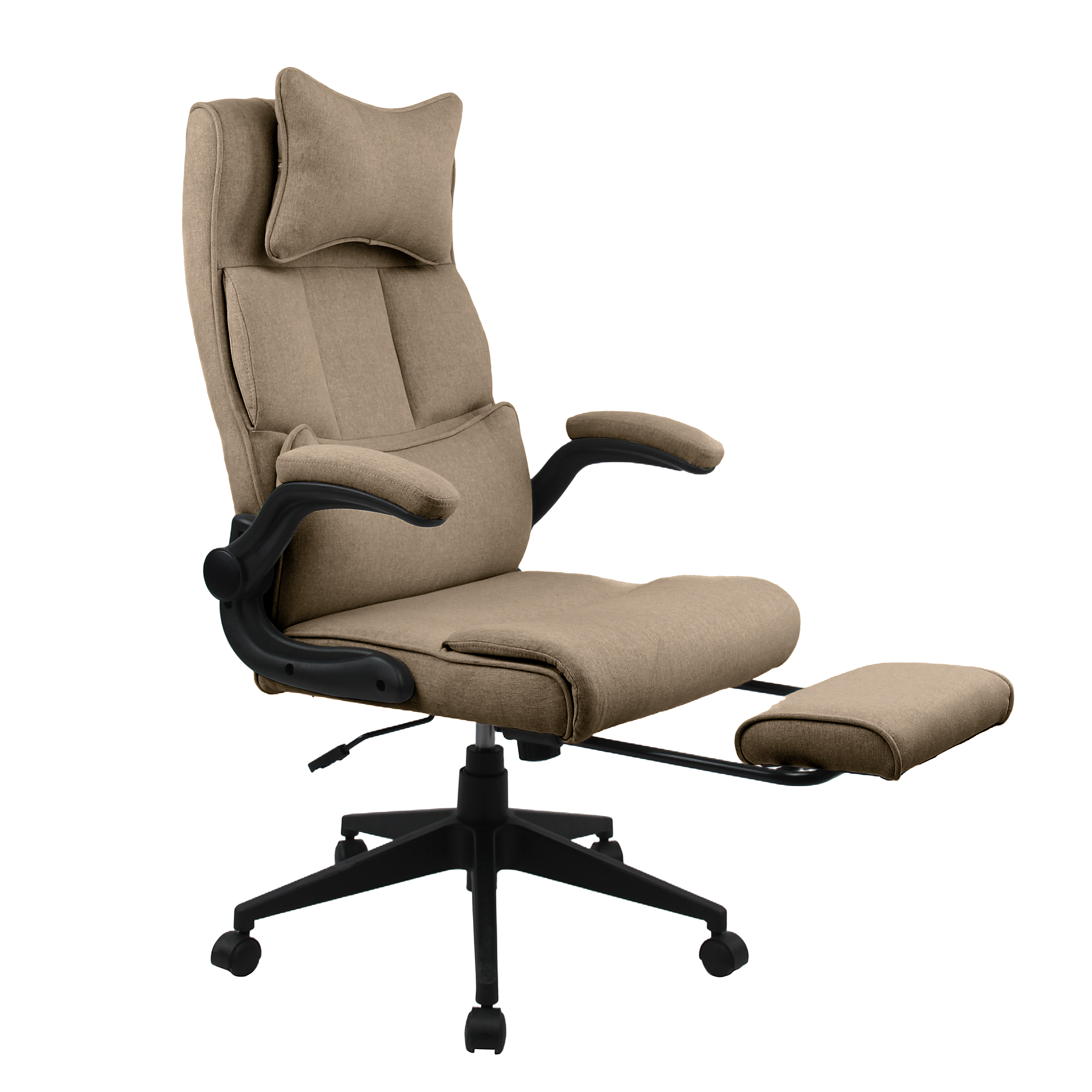 Lalova Bürostuhl Drehbar mit Fußablage Braun