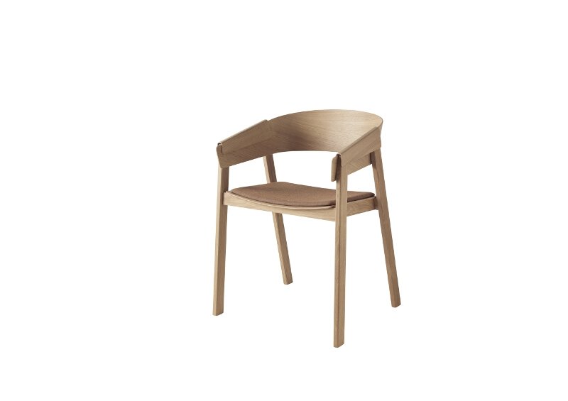 Cover Stuhl mit Polster Holz Textil Braun