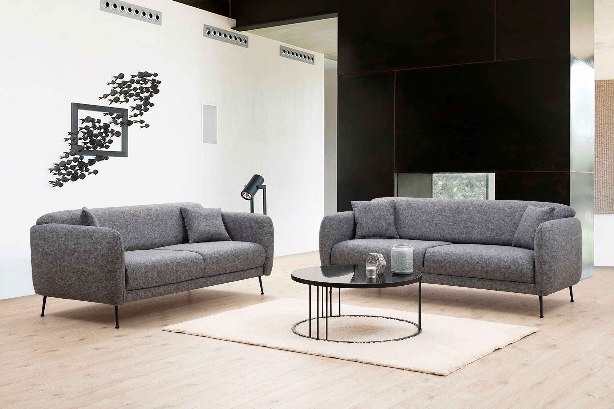 Sevilla 3-Sitzer Sofa Grau