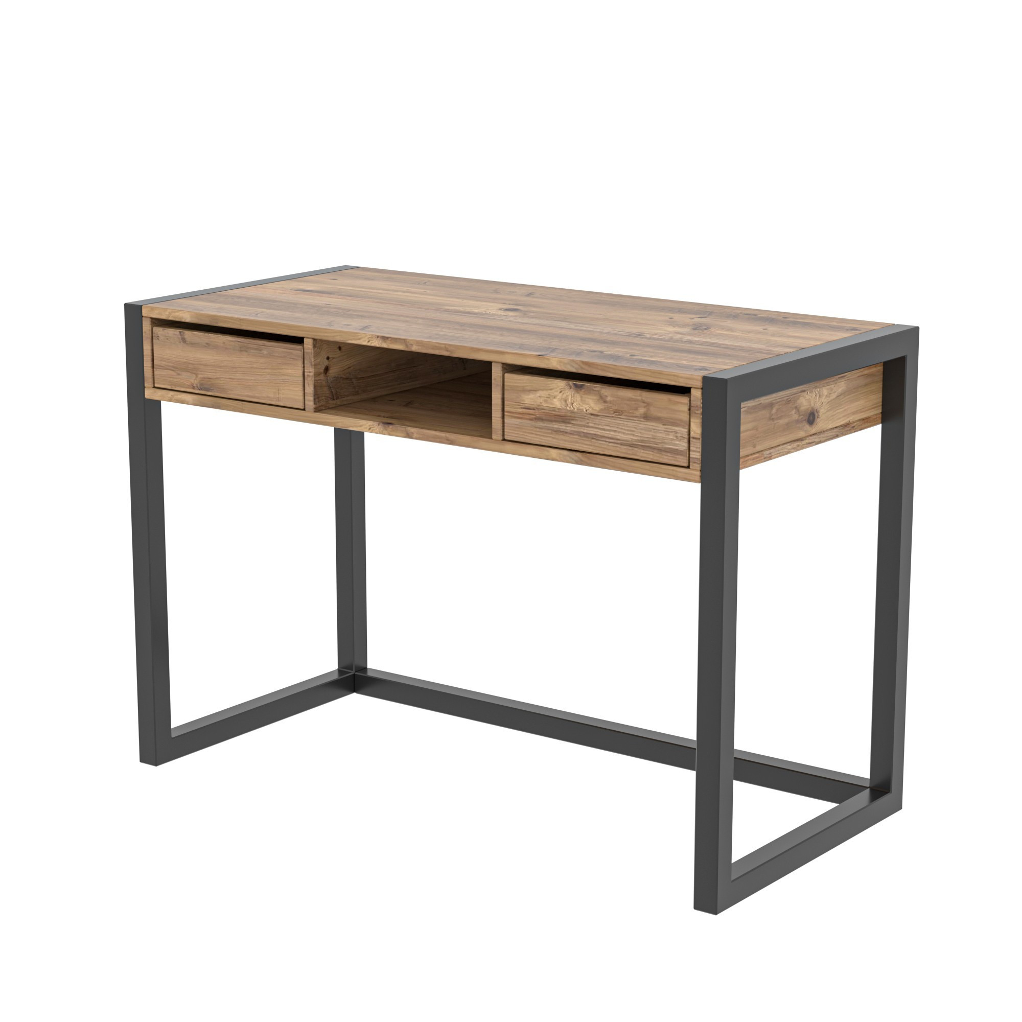 Ogene Schreibtisch Holzfurnier Schwarz