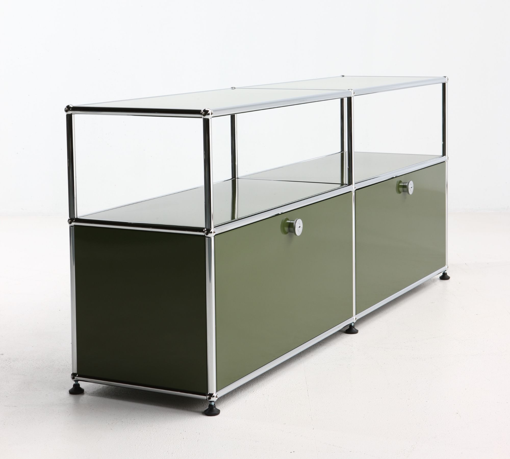 Sideboard 2x1 Mit 2 Klapptüren Olivgrün