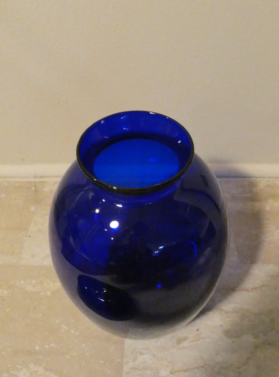 Vase-Aschenbecher 2er Set kobaltblau 1990er Jahre