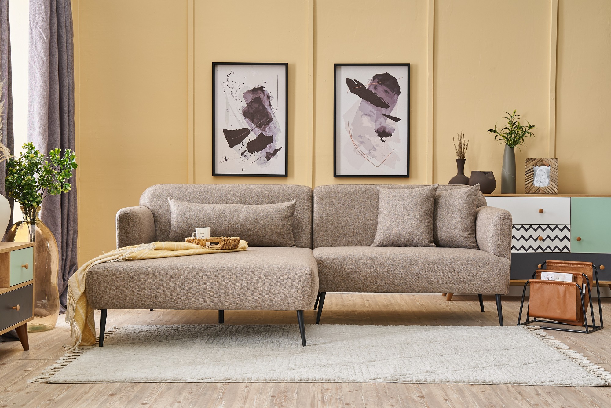 Revos Sofa Récamiere Links Braun