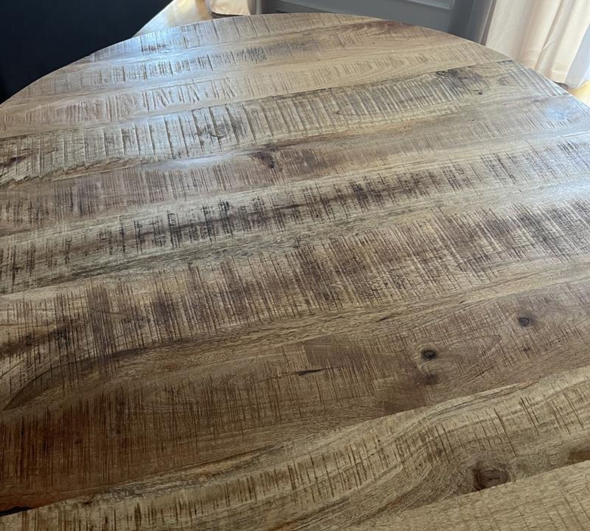 Runder Esstisch Massivholzplatte Mangoholz 120cm