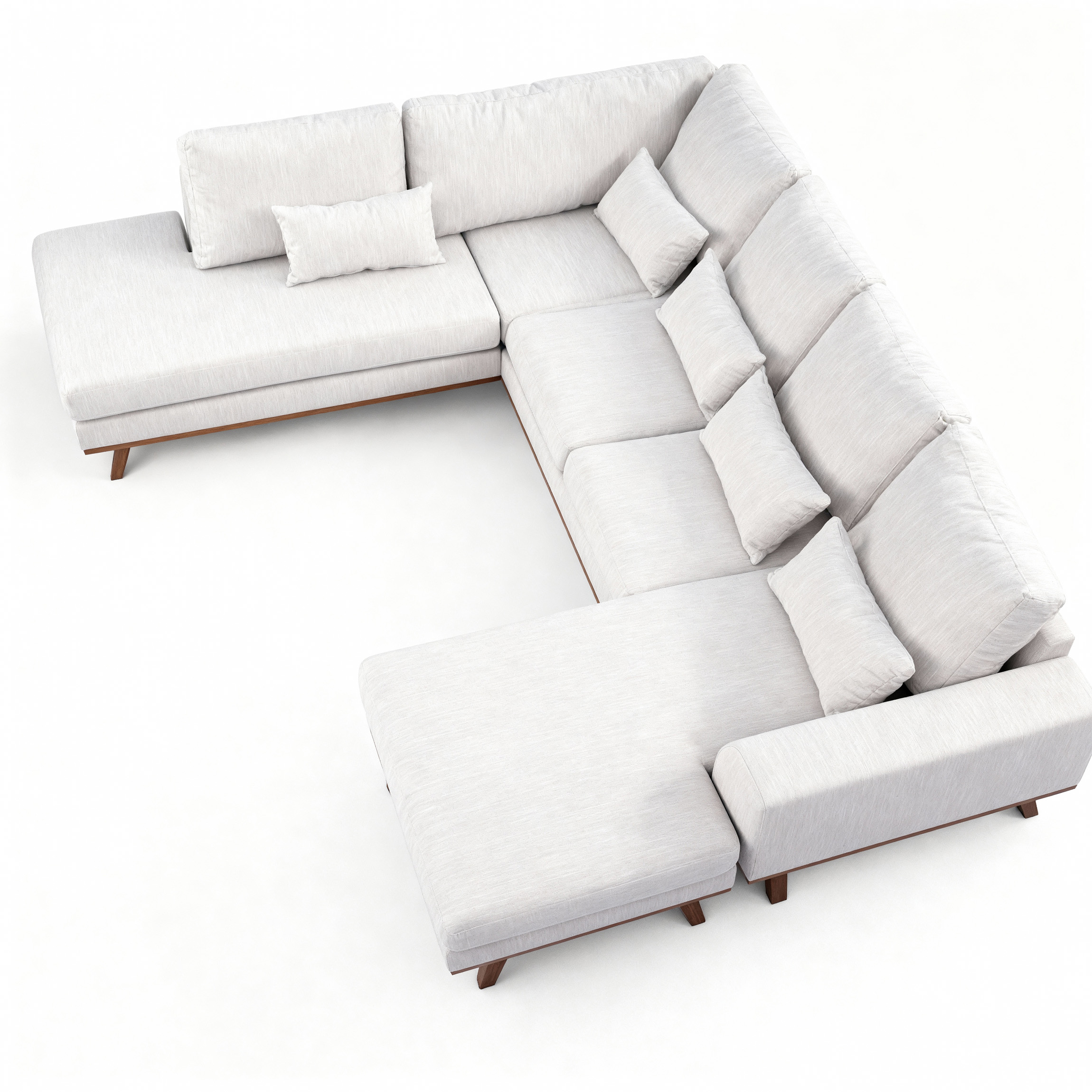 Corner Sofa Japandi 3-Seater Left Beige