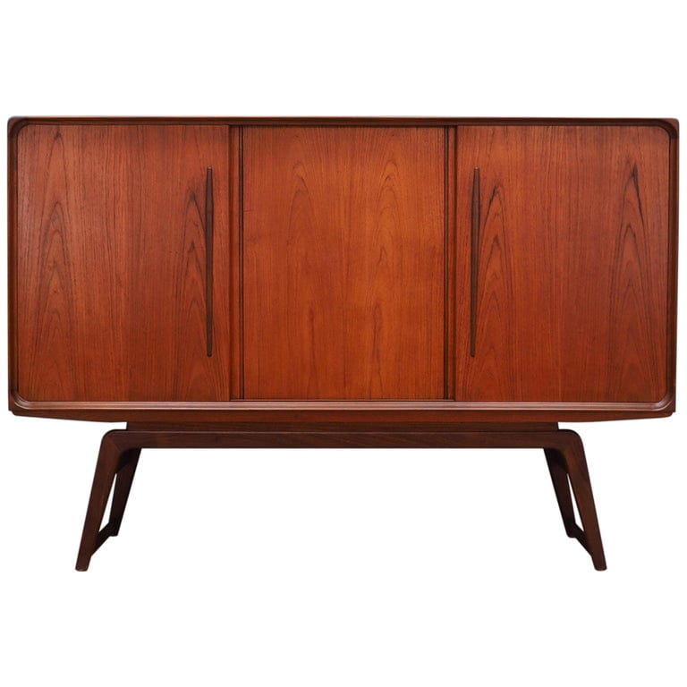 Highboard vintage in legno di teak marrone anni '60