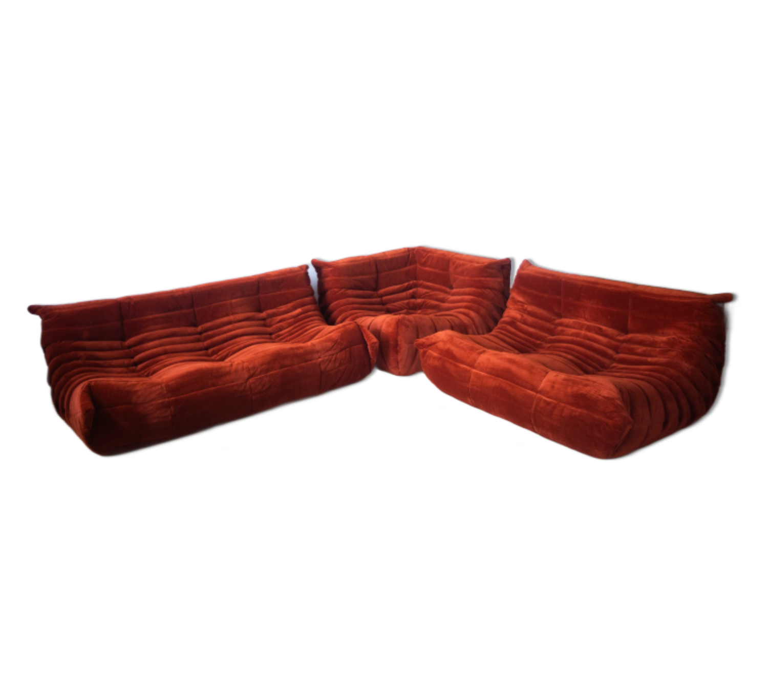 Togo Lounge Set 3-tlg. Cord Orange