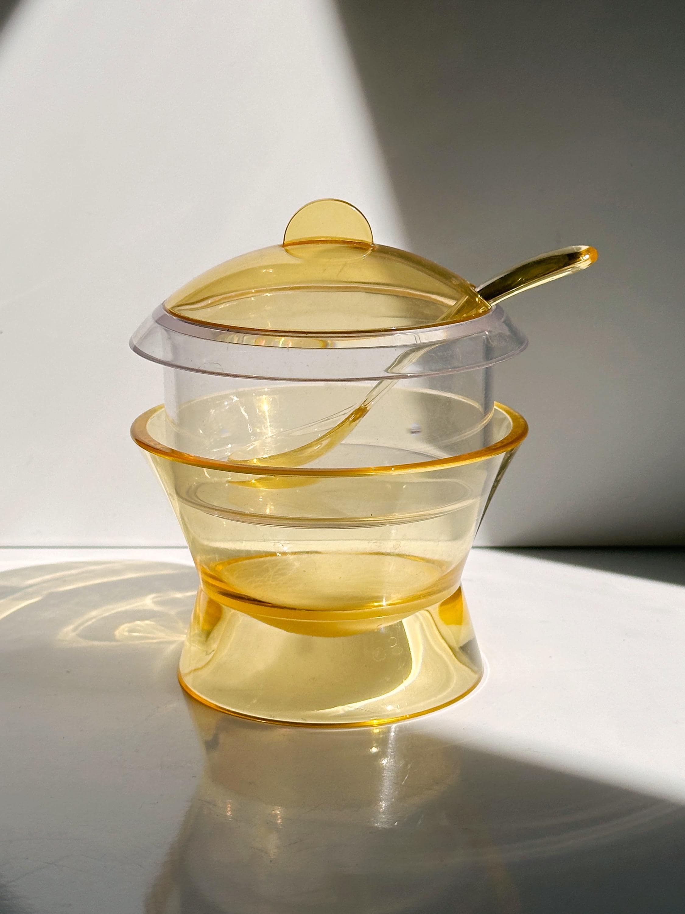 Vintage Particolare Dosen-Set Kunststoff Gelb 1980er Jahre