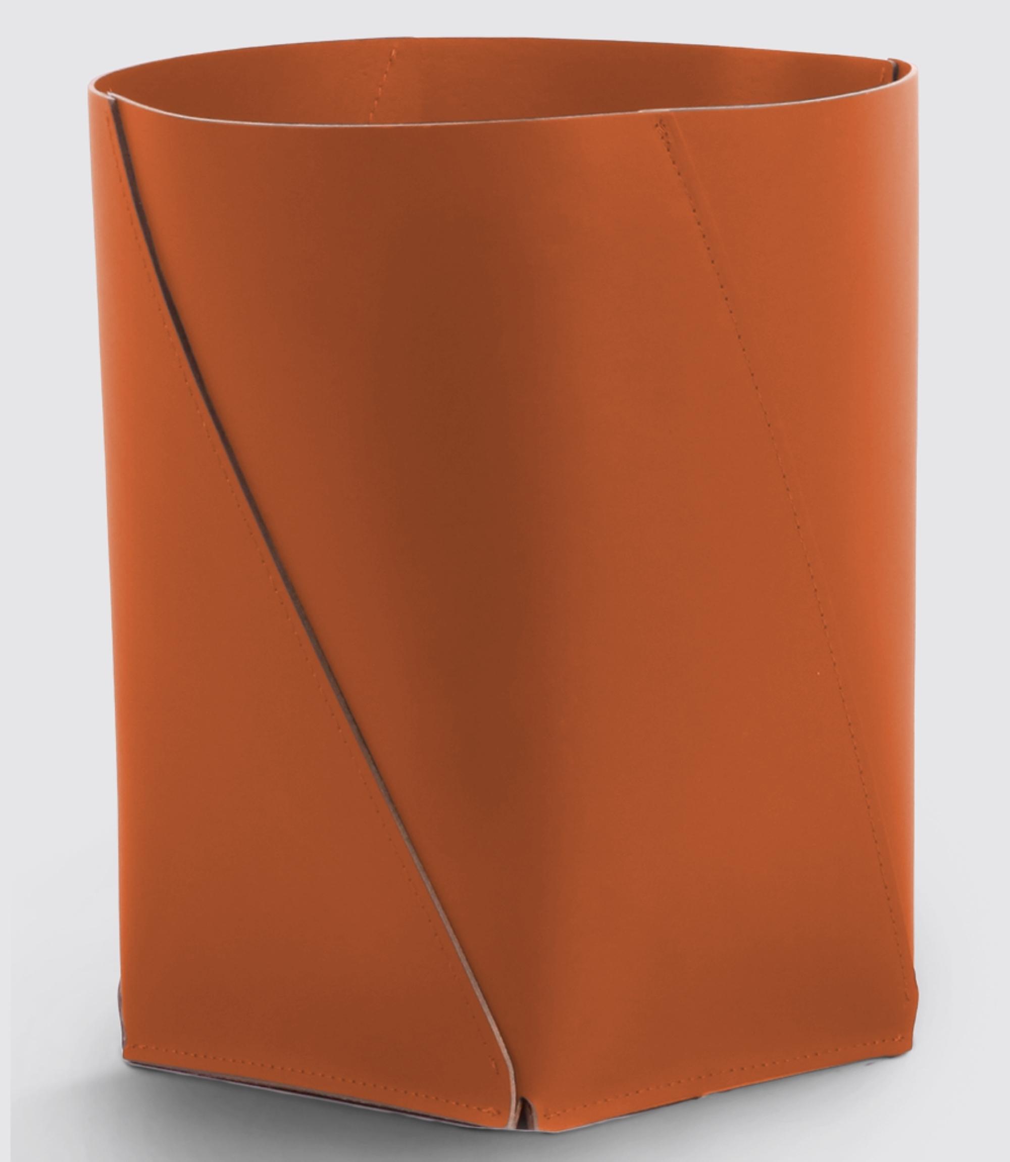 Papierkorb XL 100% Recyceltes Leder Braun