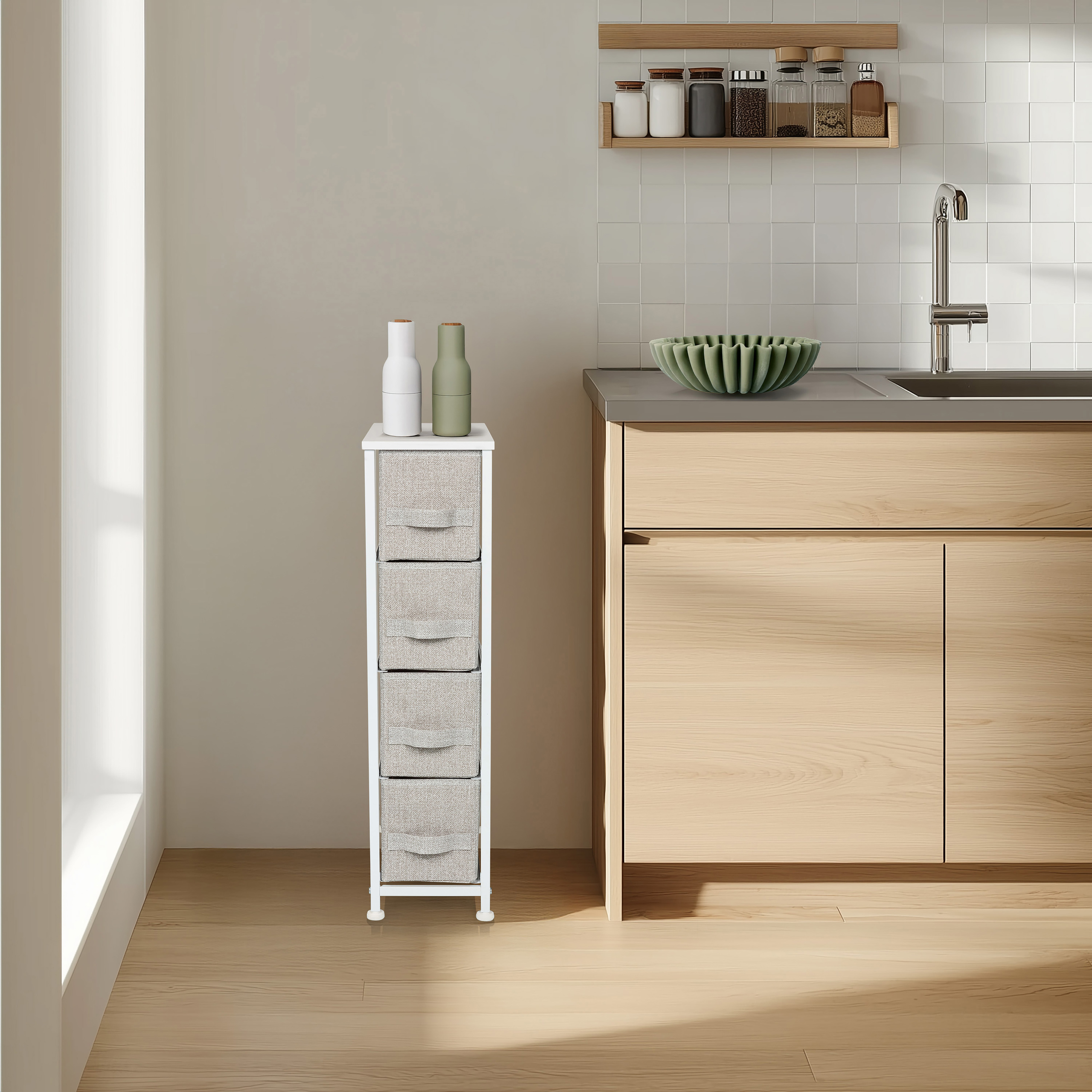 WARDROBE Regal with 4 compartments Gray