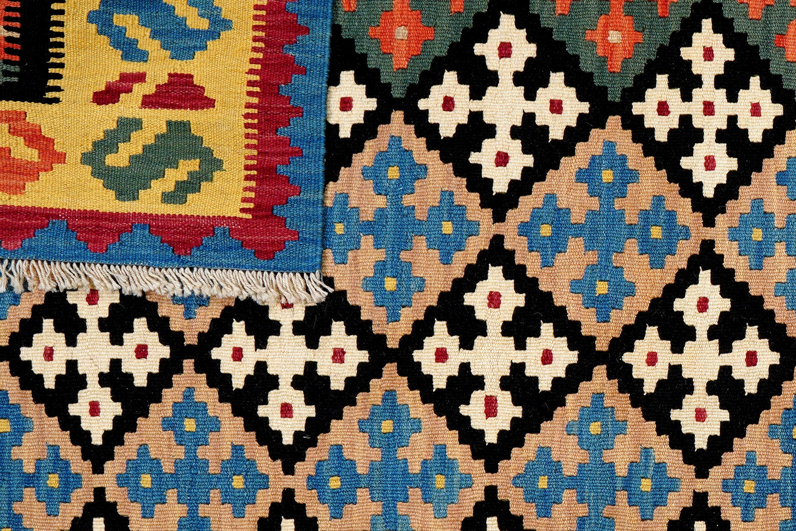 Kilim Gashgai Teppich Wolle Mehrfarbig