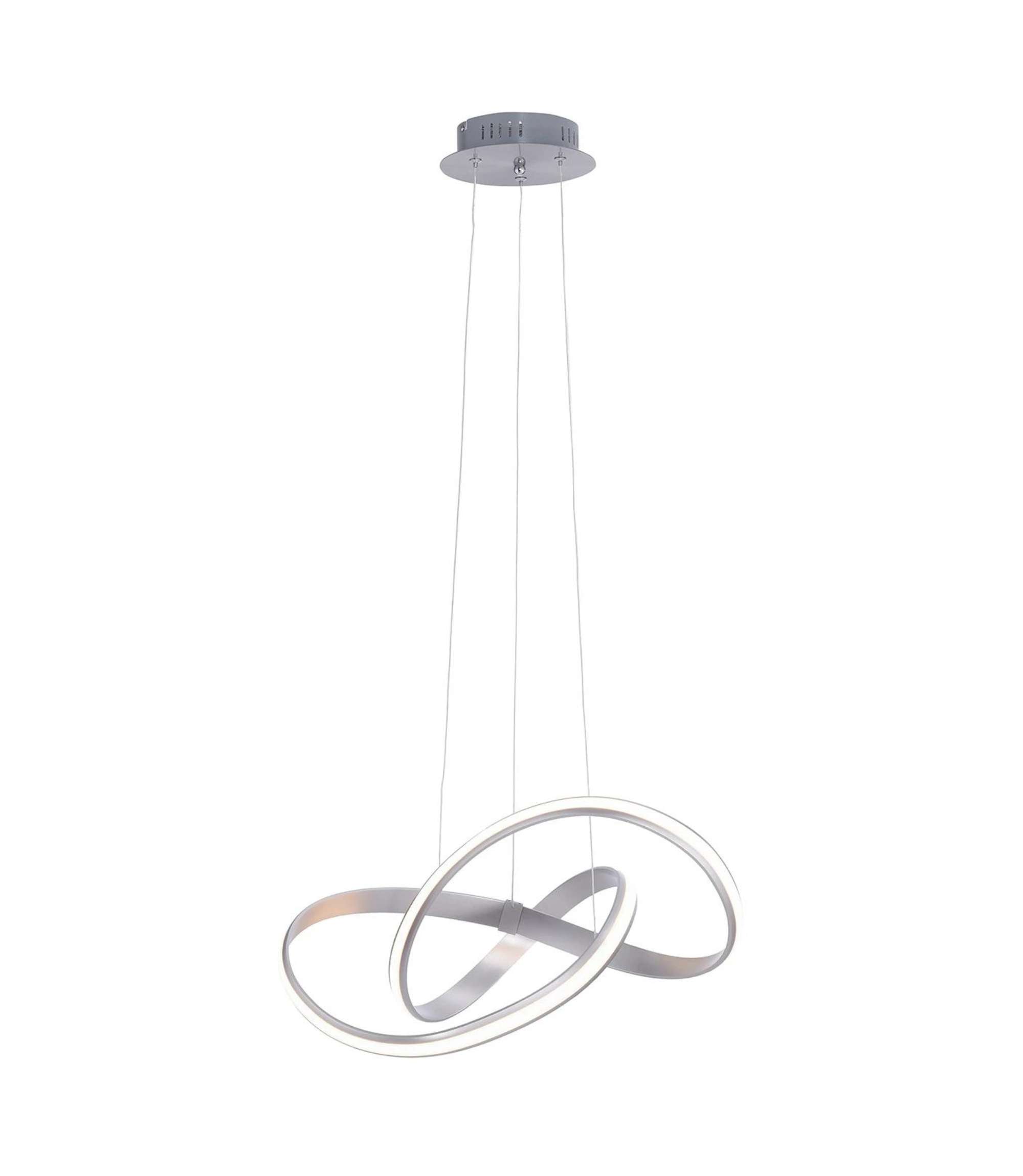 LED-Pendelleuchte 1-flammig Glas Metall Silber