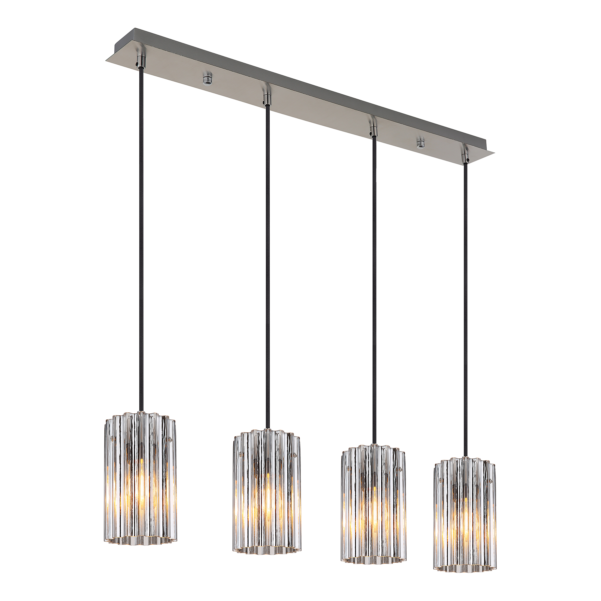 Cayden Typ B Pendelleuchte 4-flammig Klarglas Eisen