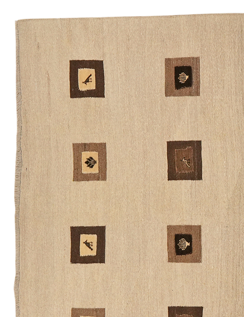 Kilim Gashgai Teppich Hellbraun