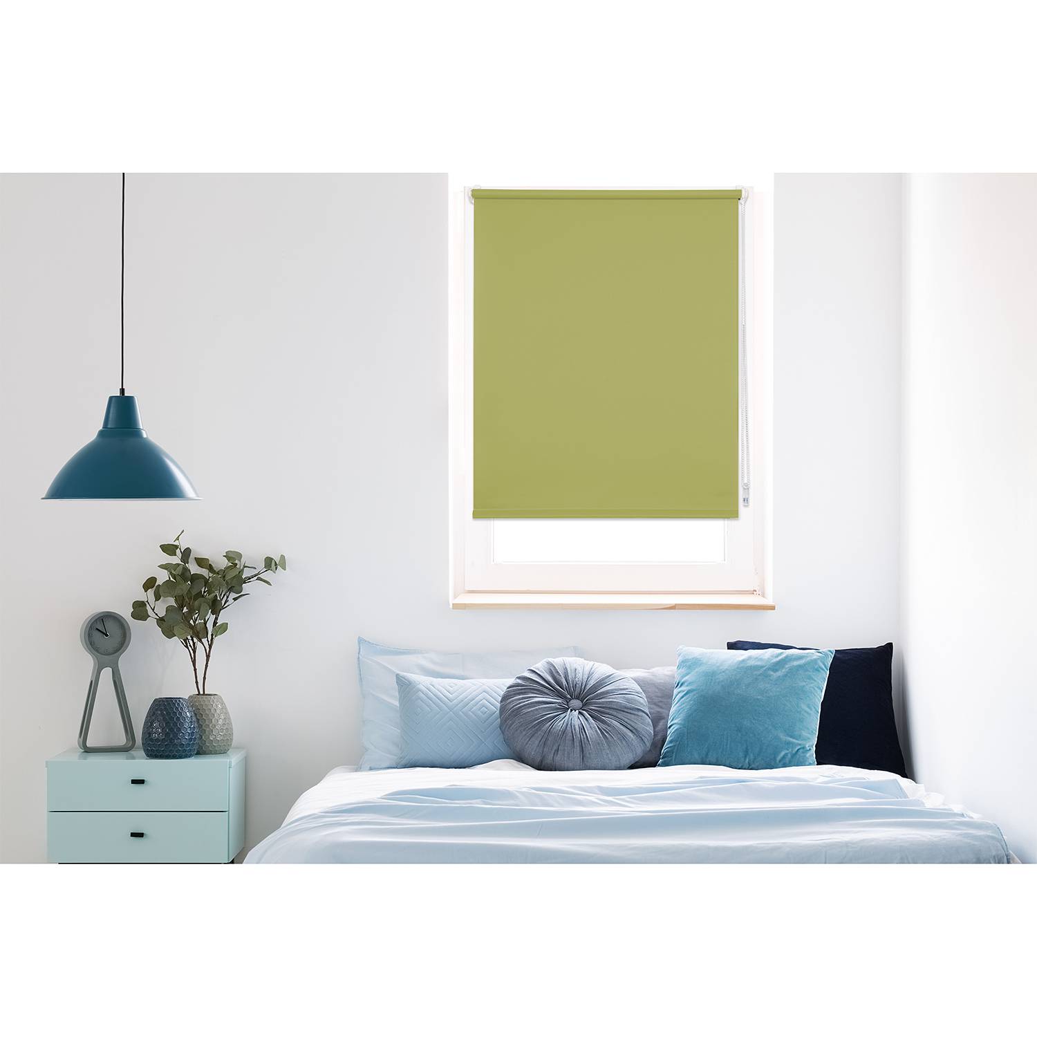 Klemmfix Rollo Win Blickdicht Grün 120 x 160 cm