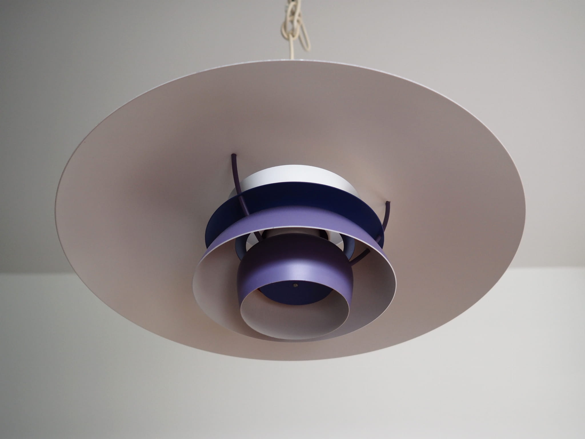Vintage Pendant Lamp Metal Purple 1970s