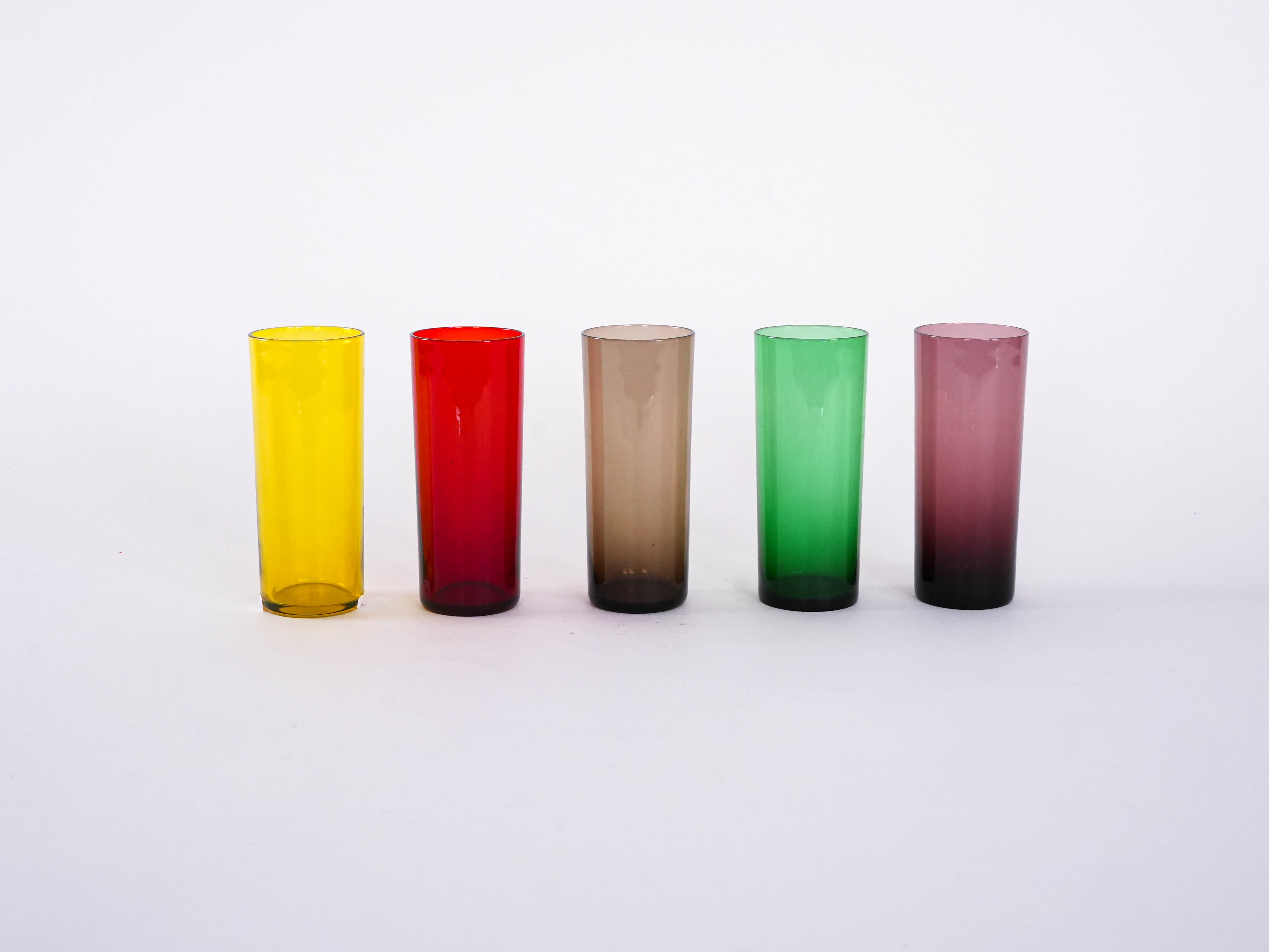 Glass Set Multicolored 1960s