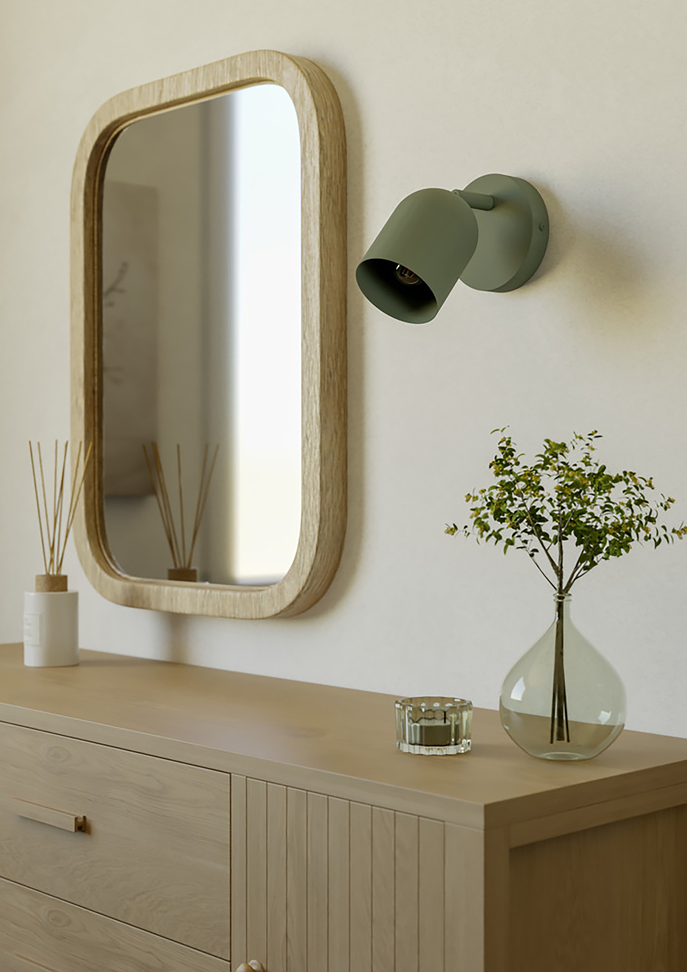 Tilston Wall Light 1-Light Steel Pistachio Green