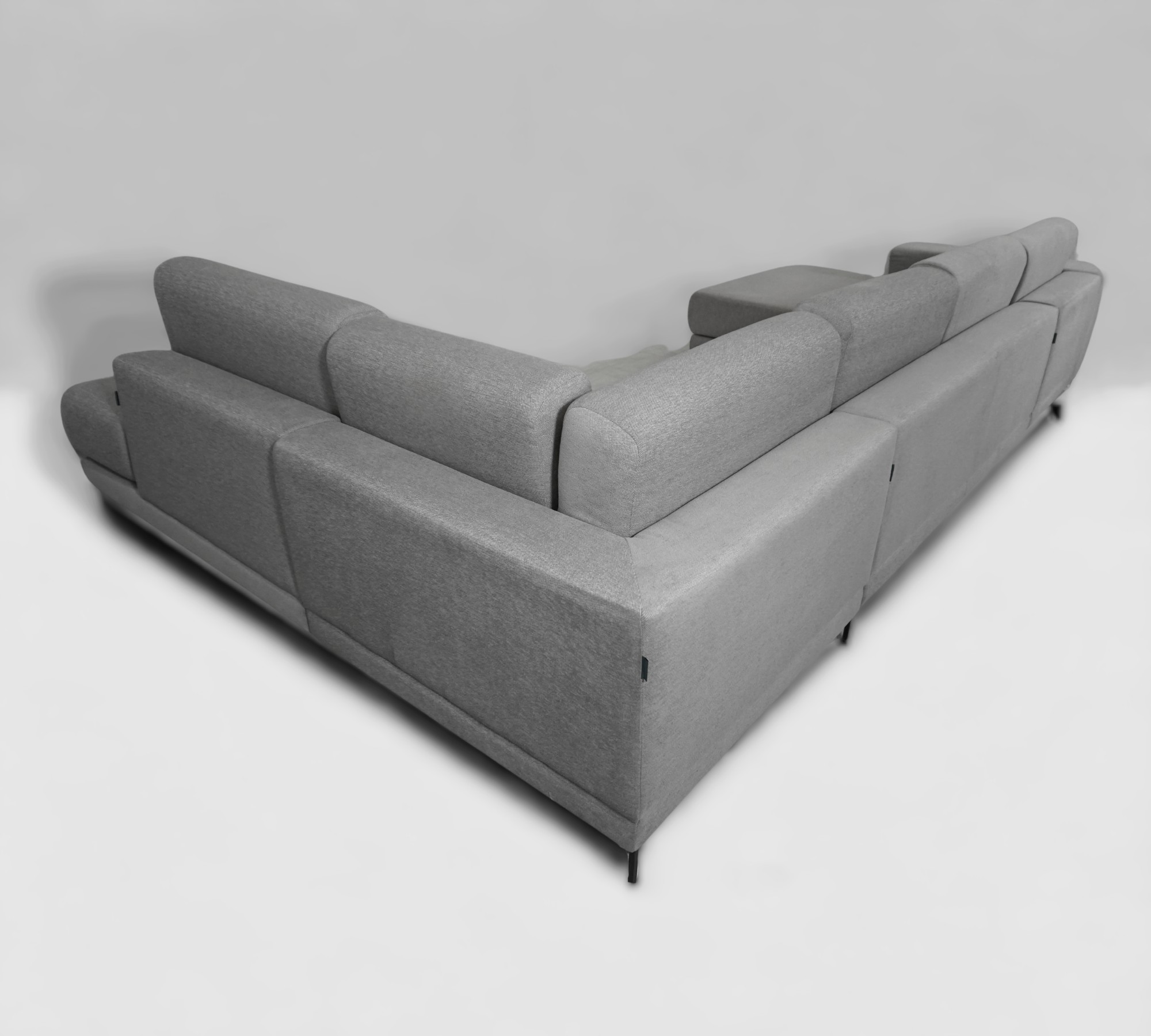 Tyme Sofa Landscape with Chaise Lounge Fine Fabric Slate Grey