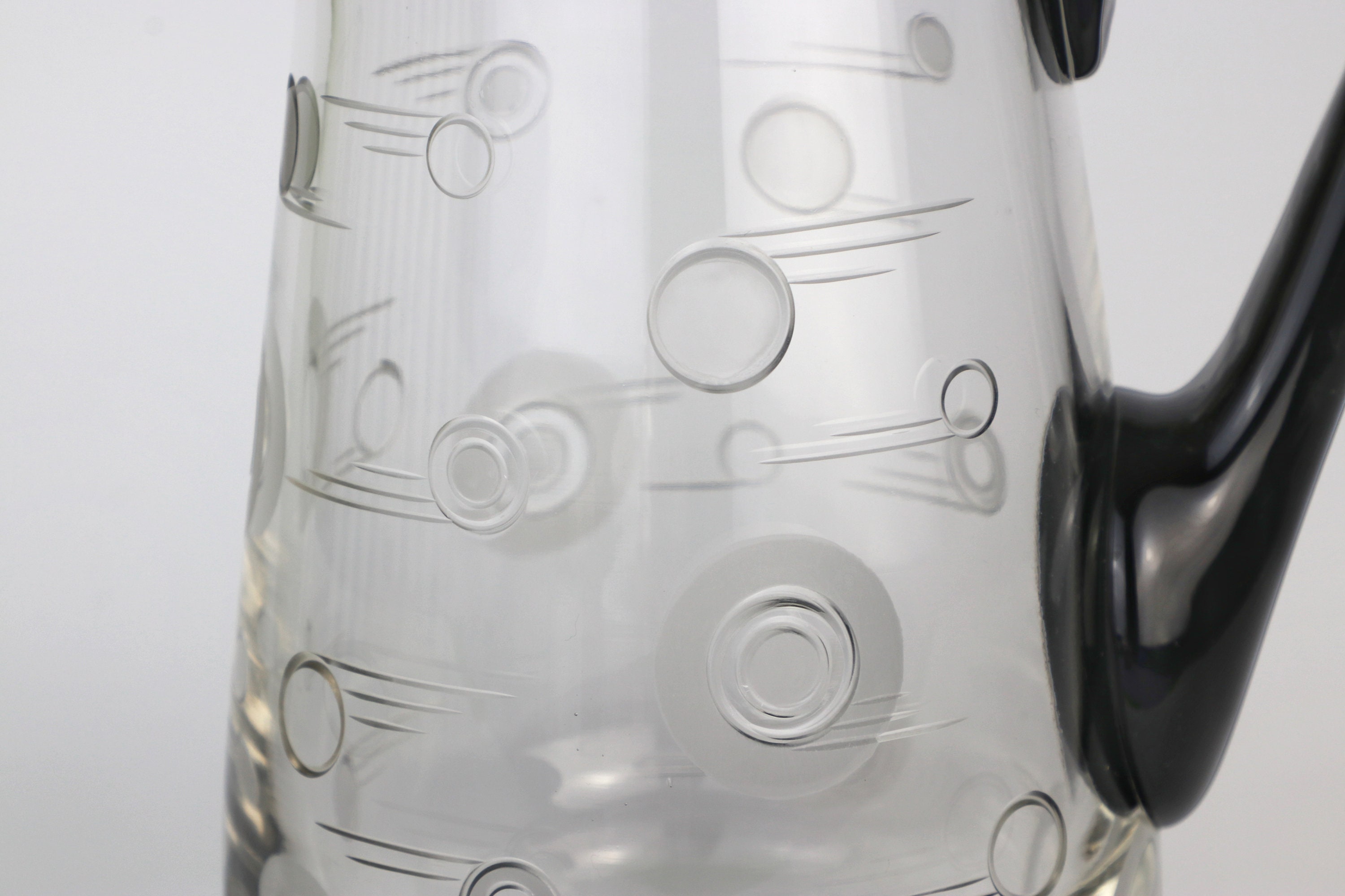 Art Deco Carafe France 1930s Black Glass