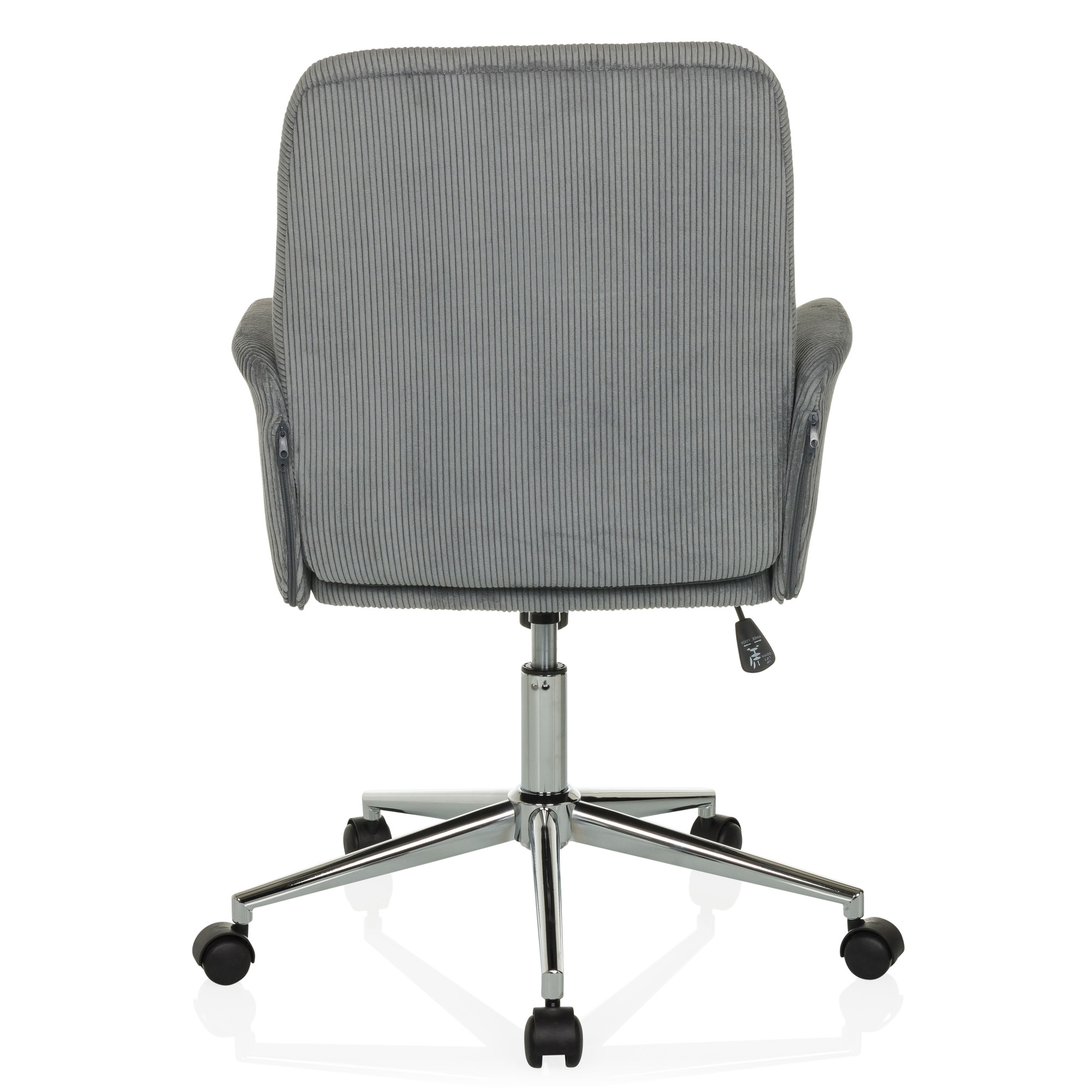 SOLAO CORD Bürostuhl Drehbar mit Rollen Cord-Optik Grau