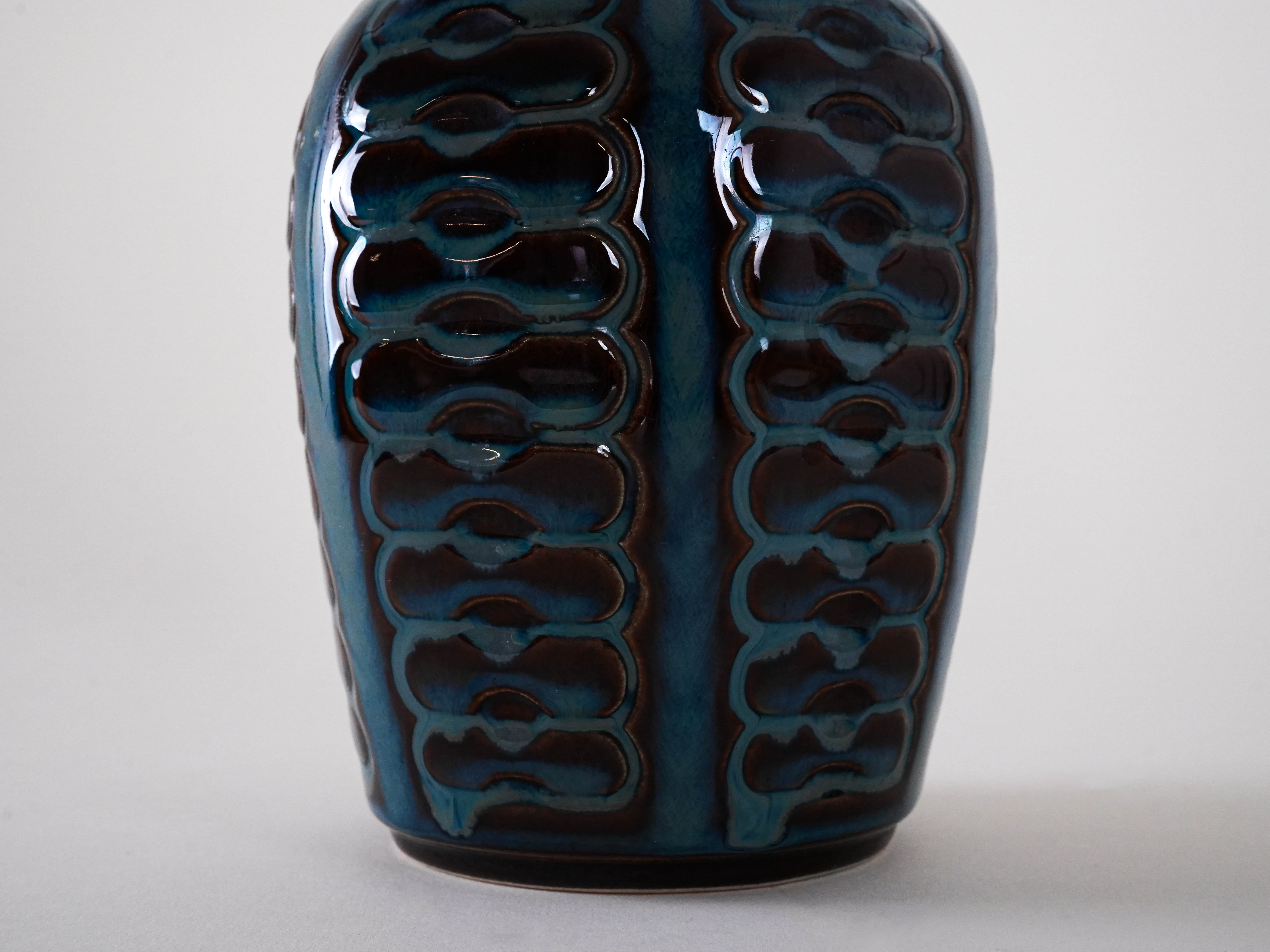Vase Steinzeug Blau