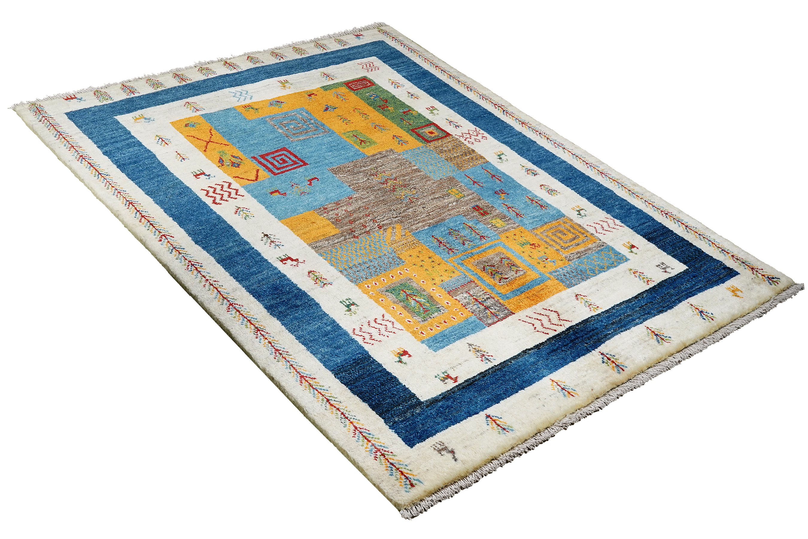 Tappeto Gabbeh Rizbaf Lana Multicolore