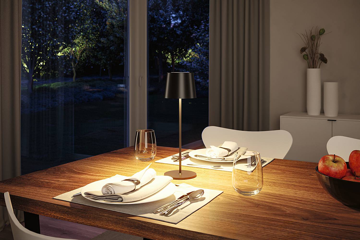 Table lamp Gilo 1-light aluminum plastic black