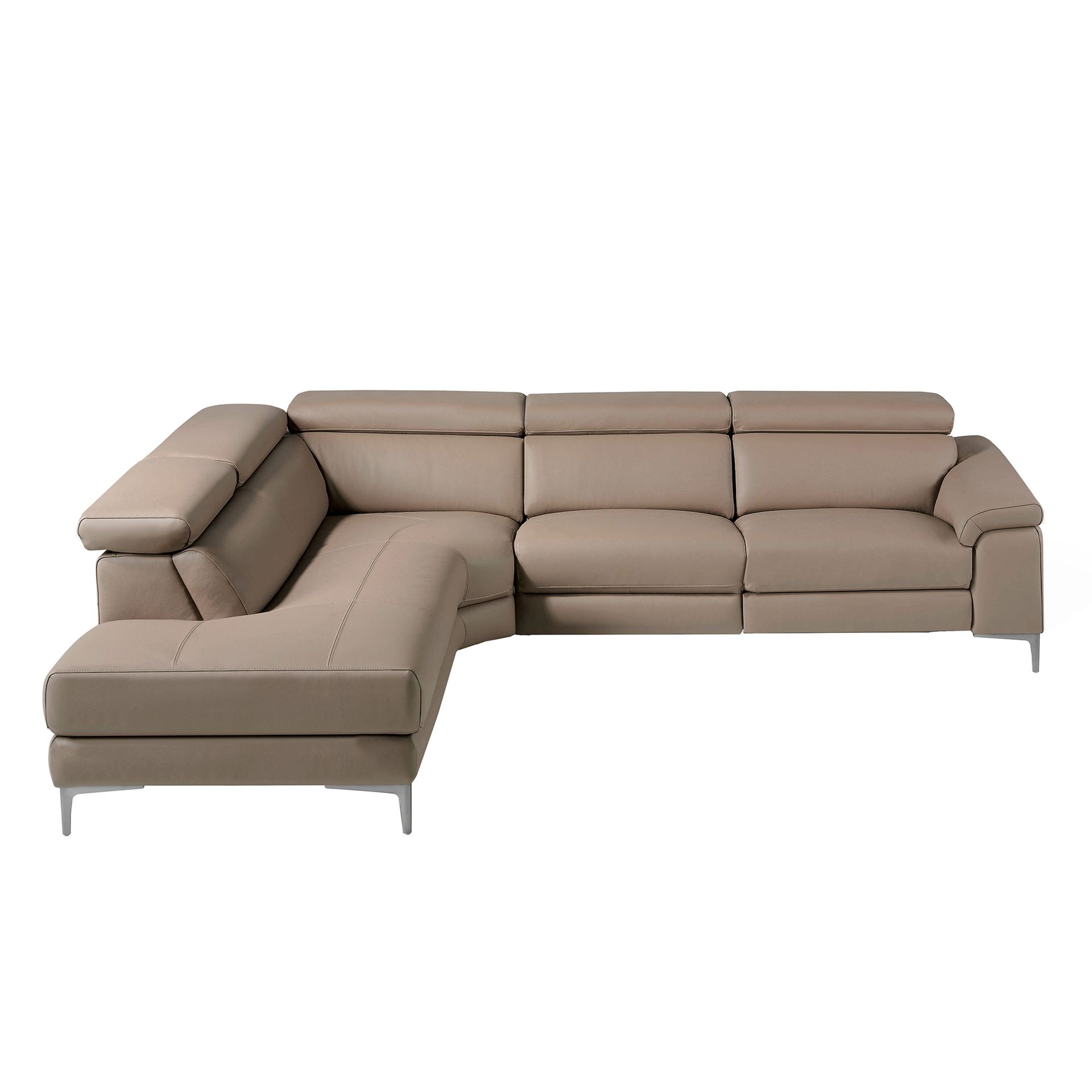 Chaise Relax-Sofa Left Leather Brown
