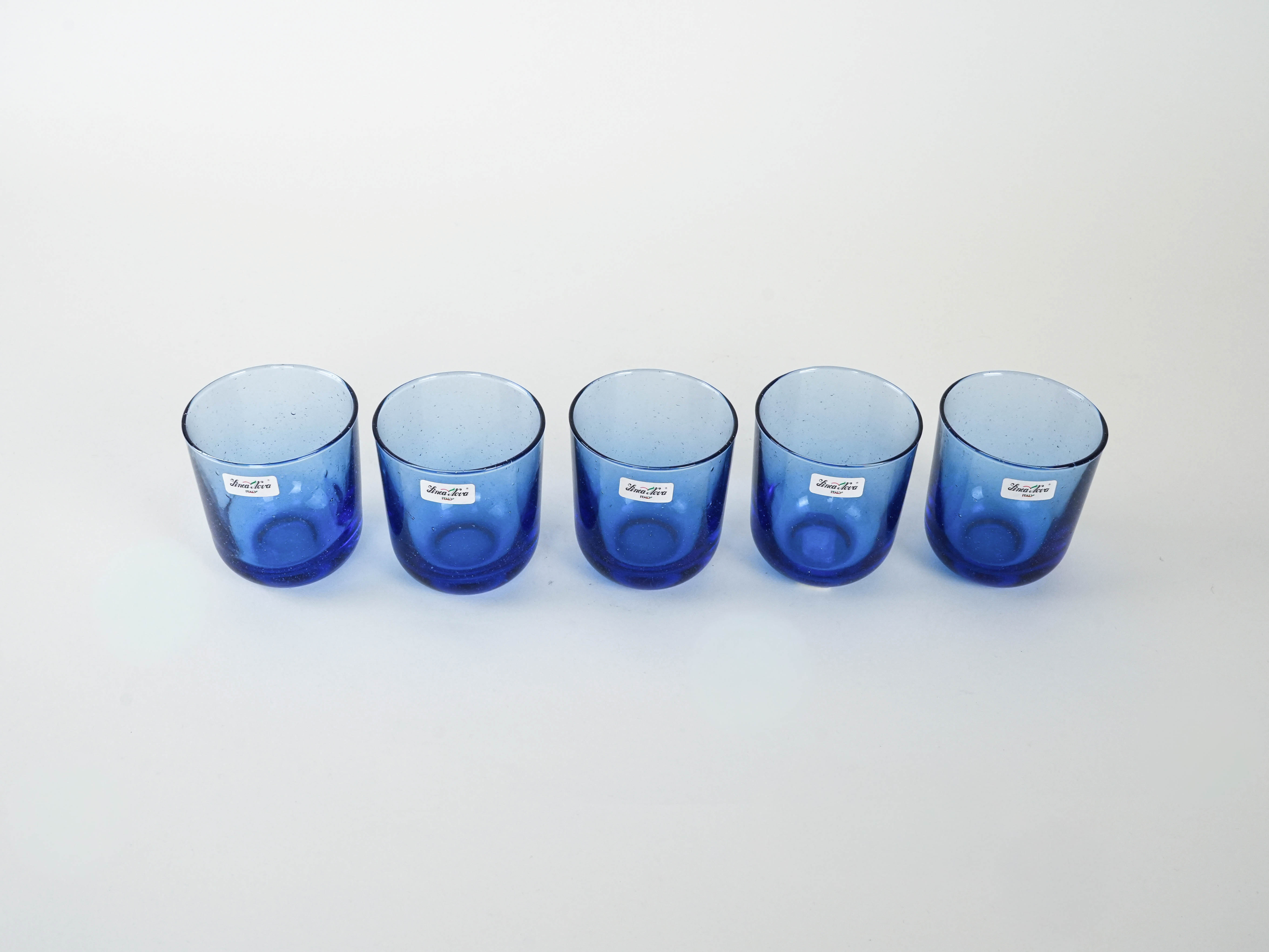 Gläser-Set Kobaltblau 1970er Jahre