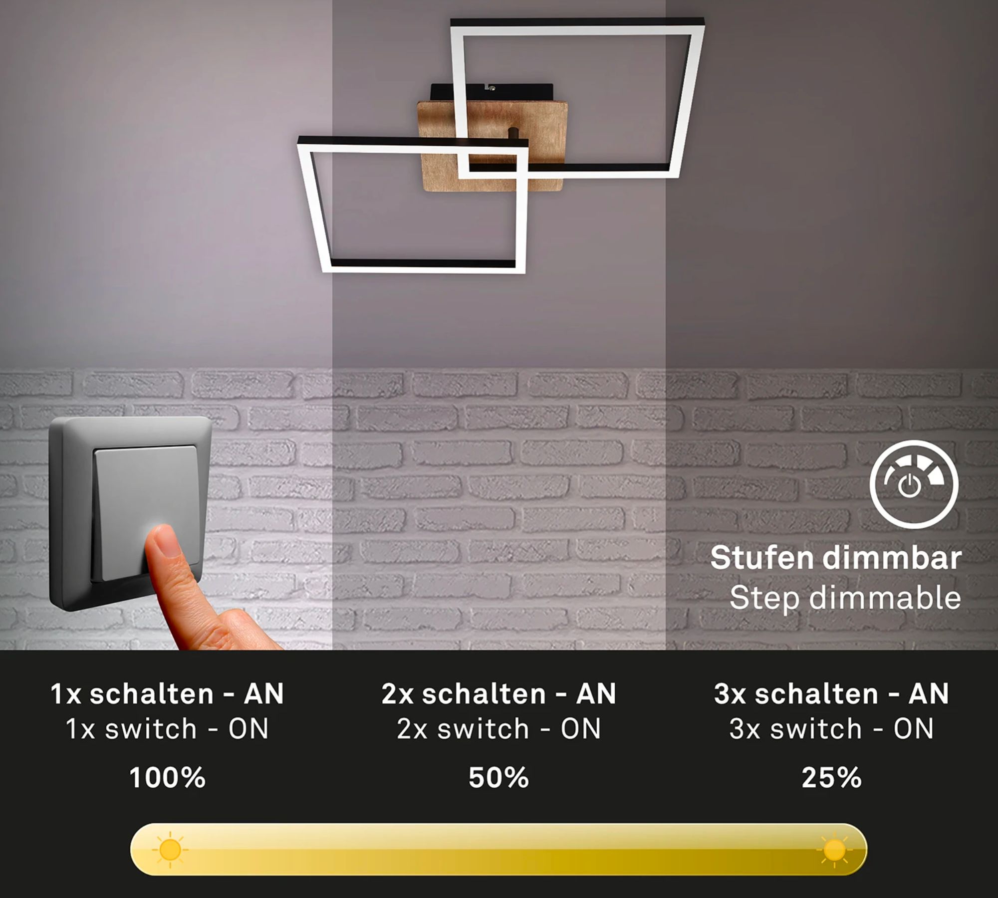 LED Deckenleuchte 1-flammig Kunststoff Metall