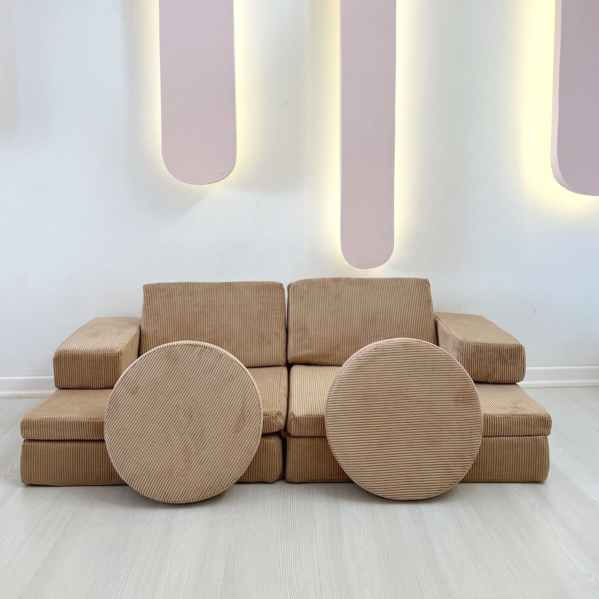 Puzzle Sofa bed 2-seater Camel