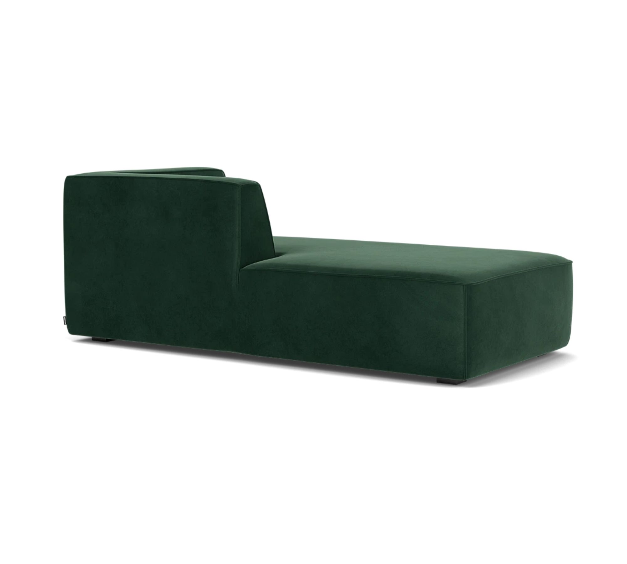 Dane 1-Sitzer Récamiere Links Velour Lux Dark Green