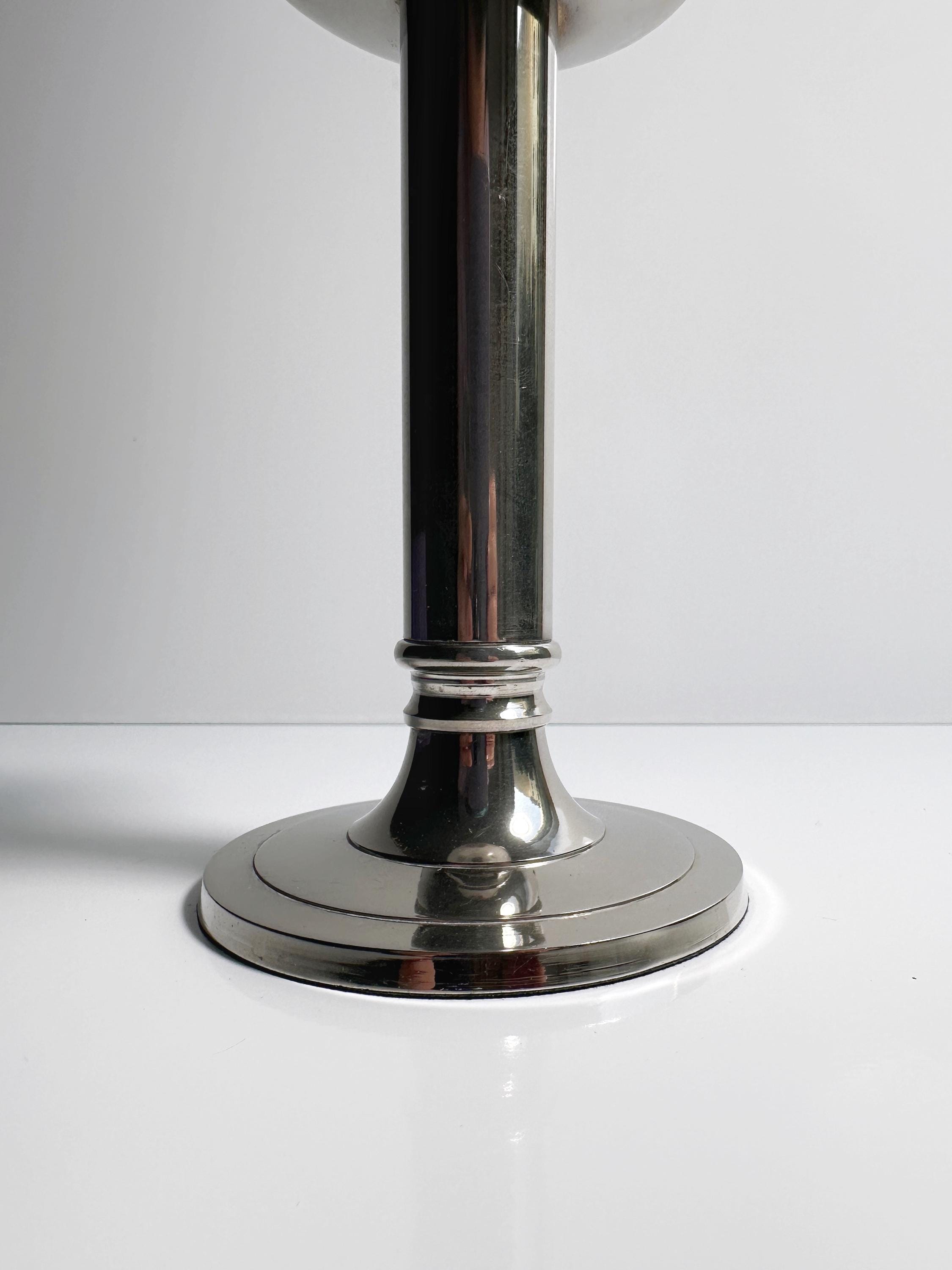 Vintage Kerzenständer Metall Chrom Silber
