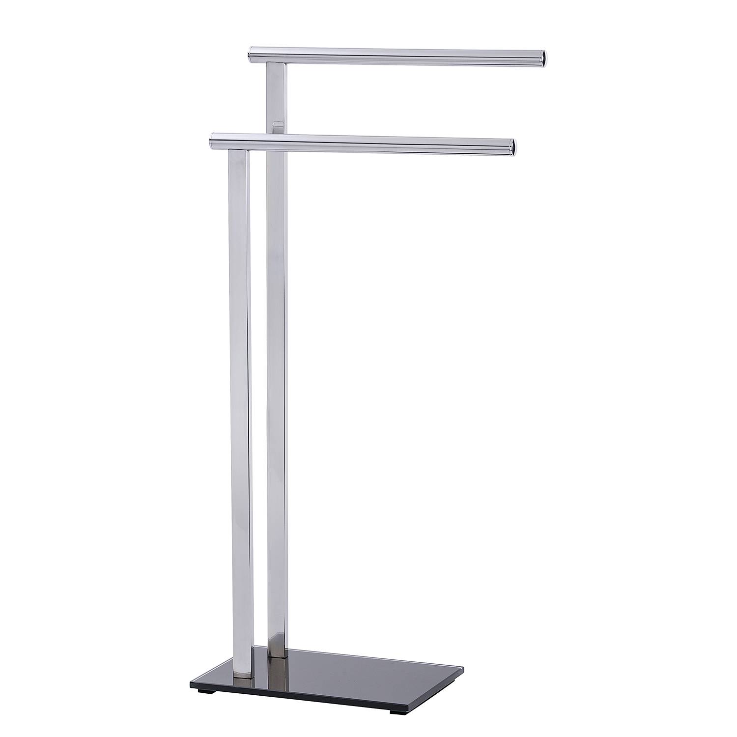 Towel rack Lava II Stainless steel Glass Stainless steel Black