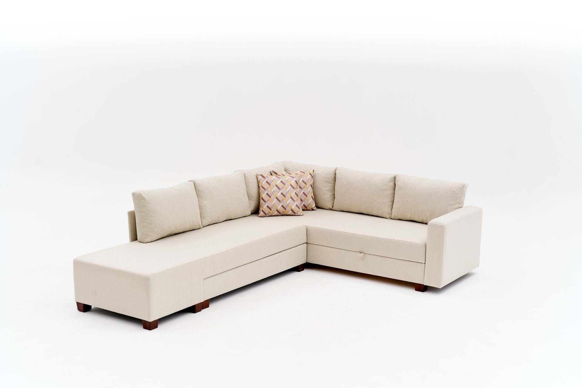 Aly Schlafsofa Récamiere Links Baumwolle Creme
