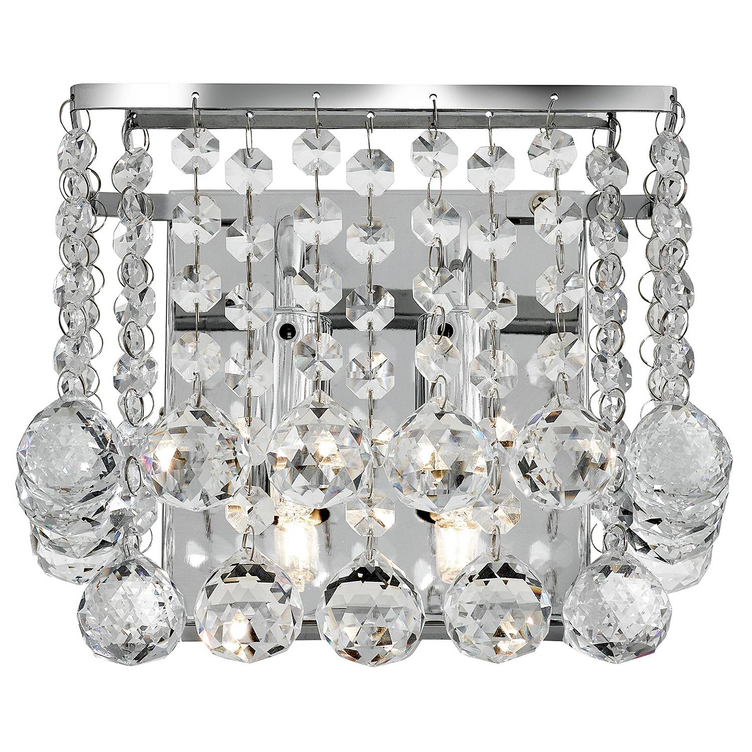 Square Hanna Wall Lamp Steel Crystal Glass