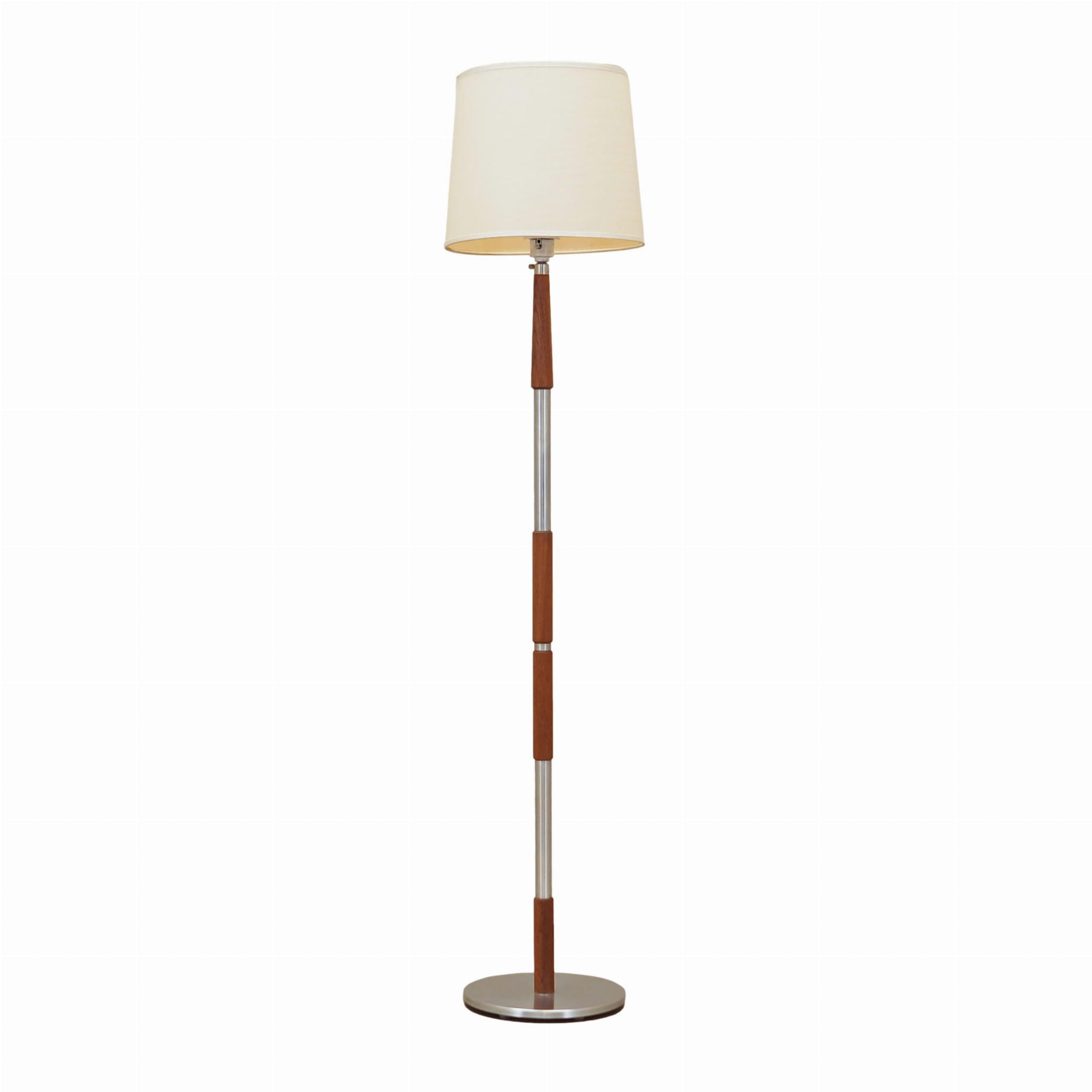 Vintage floor lamp metal plastic beige 1970s