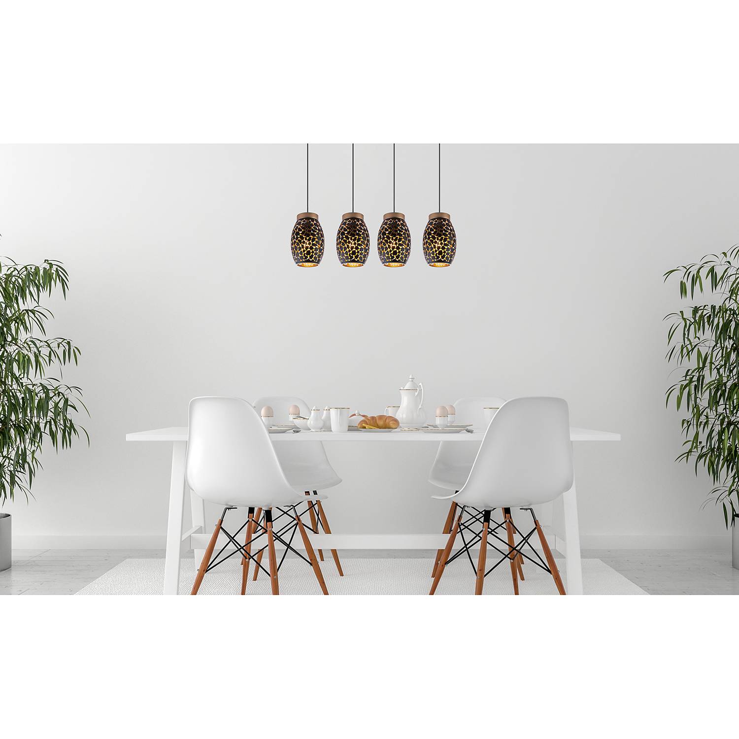 4-Flame pendant lamp Narri Iron