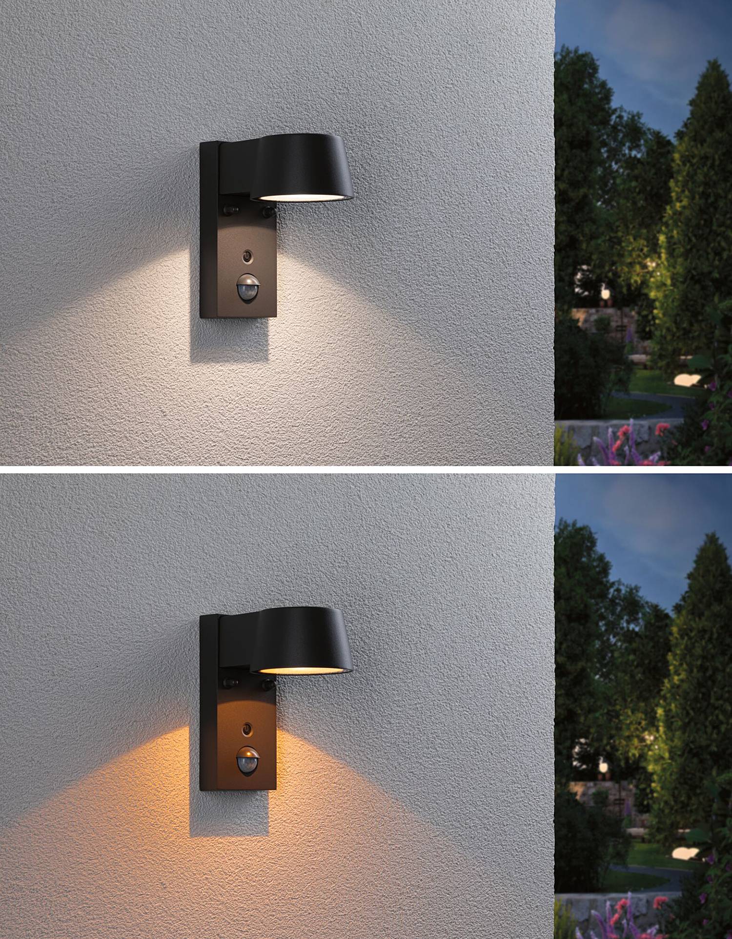 Capea mit Sensor Wandleuchte Aluminium Grau 1-flammig