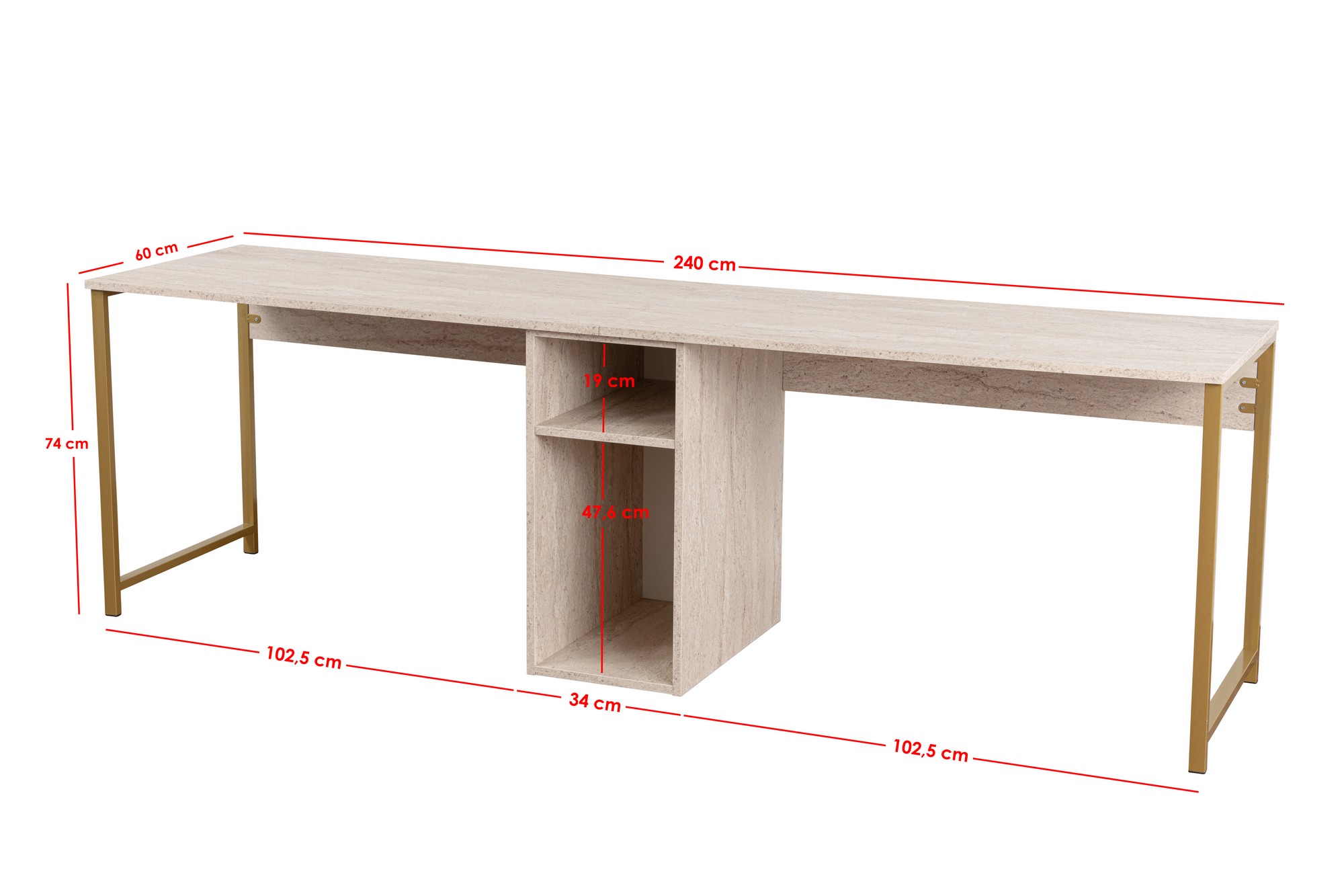 Twin Schreibtisch Steinoptik