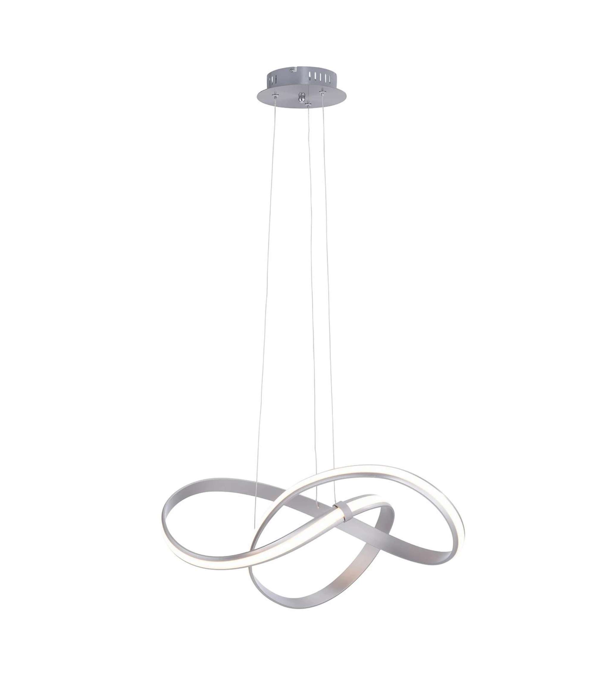 LED-Pendelleuchte 1-flammig Glas Metall Silber