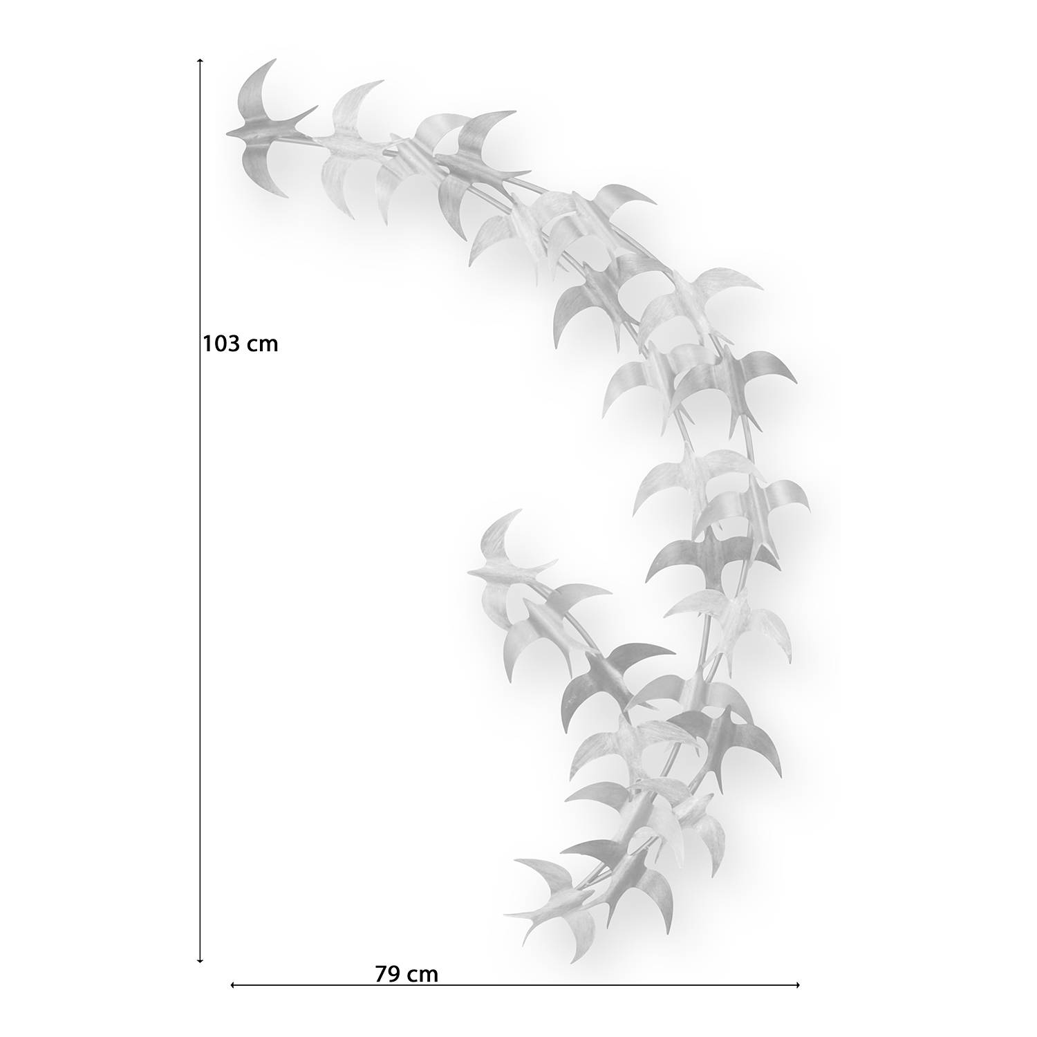 Birtley Wandobjekt Eisen Silber Schwarz Gold