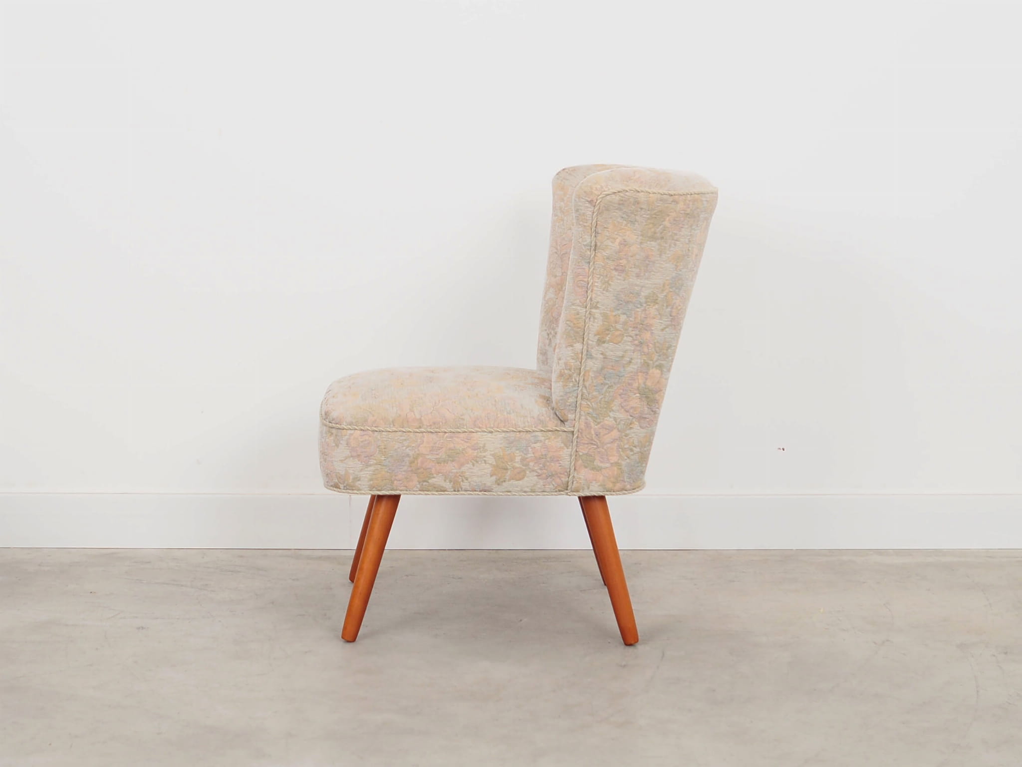 2x Vintage Armchairs Beech wood Textile Beige 1970s