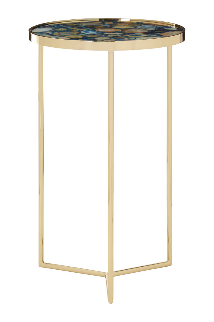 Vita Beistelltisch Stahl Achat Blau