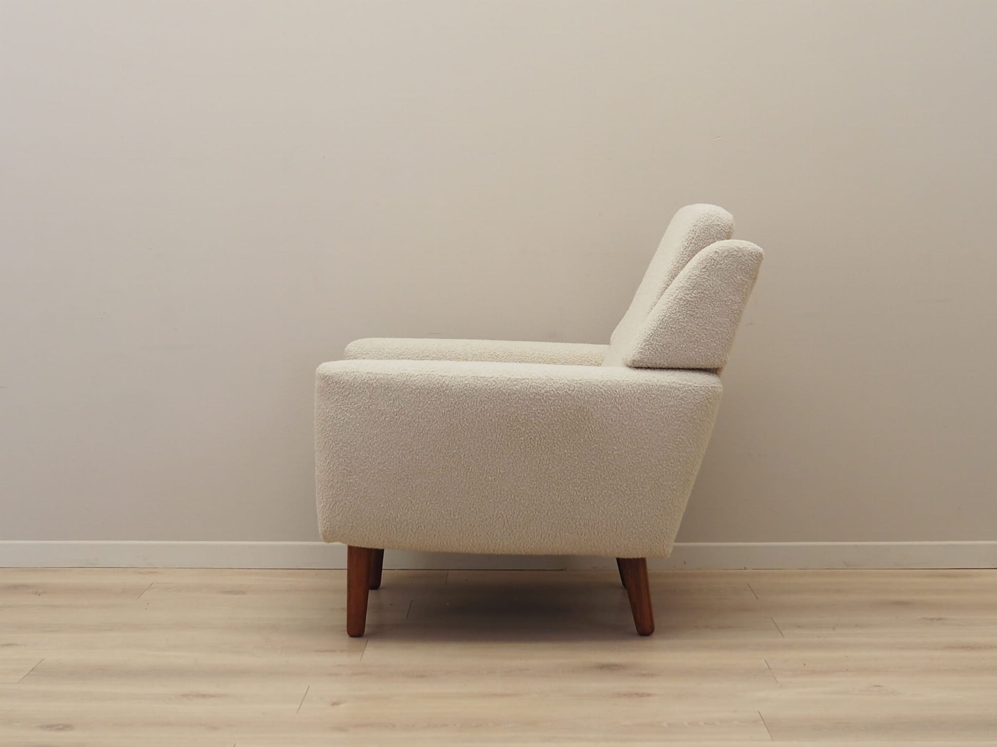 Armchair Textile Wood Cream 1970s