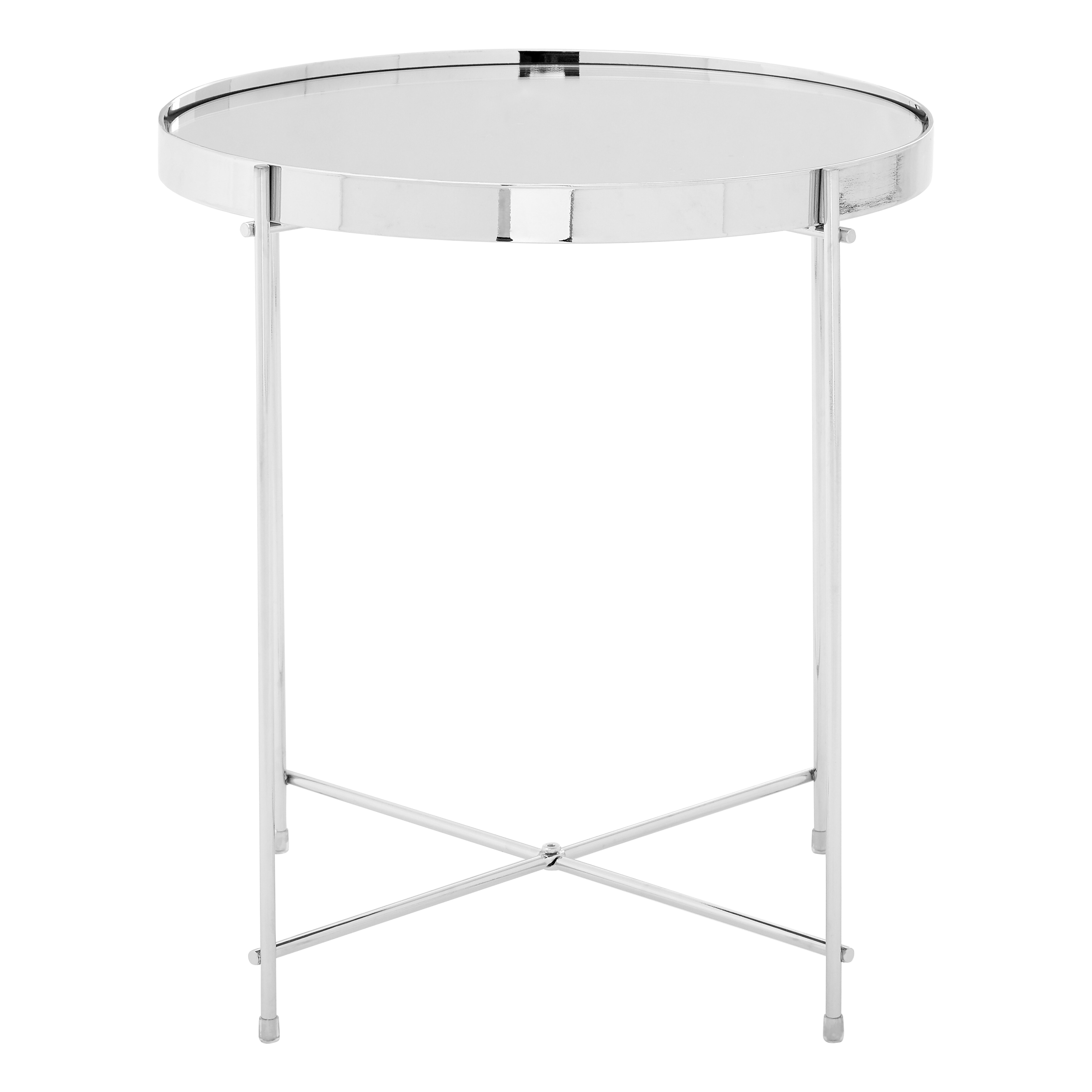 Allure Silberner Spiegelglas Runder Beistelltisch
