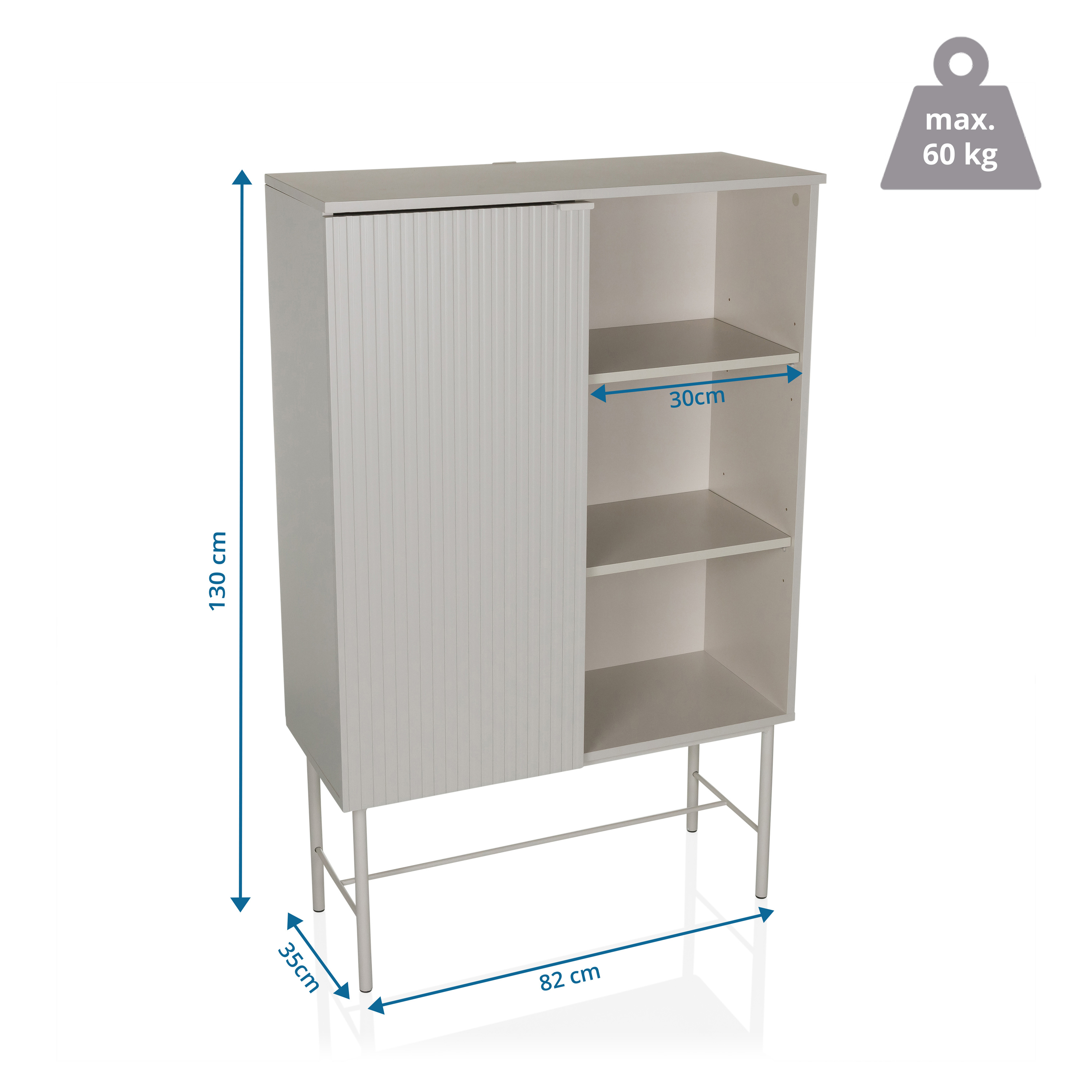 SIO Schrank Holz Hellgrau