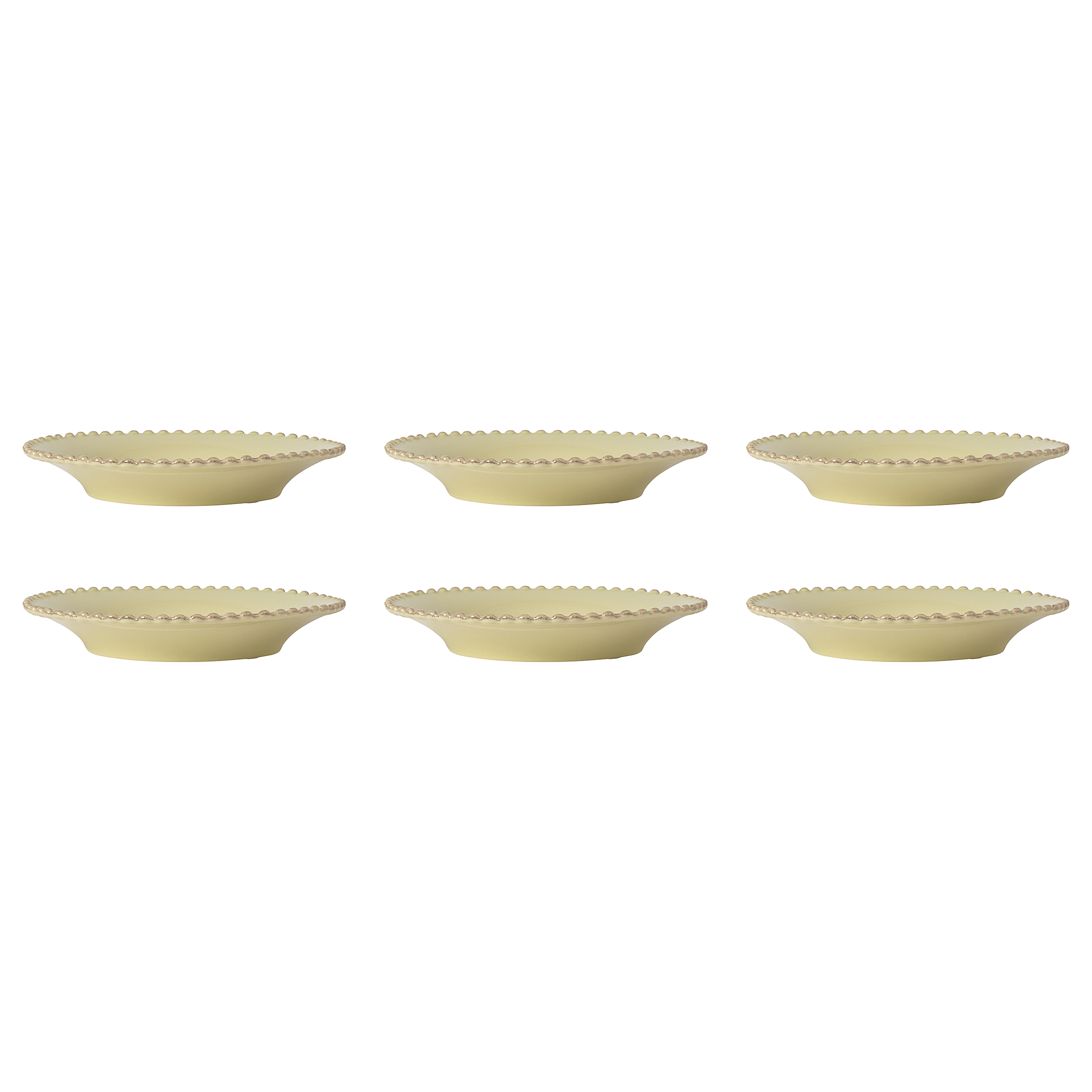 Soup Plate Pearl Set of 6 Ceramic Pistachio Green