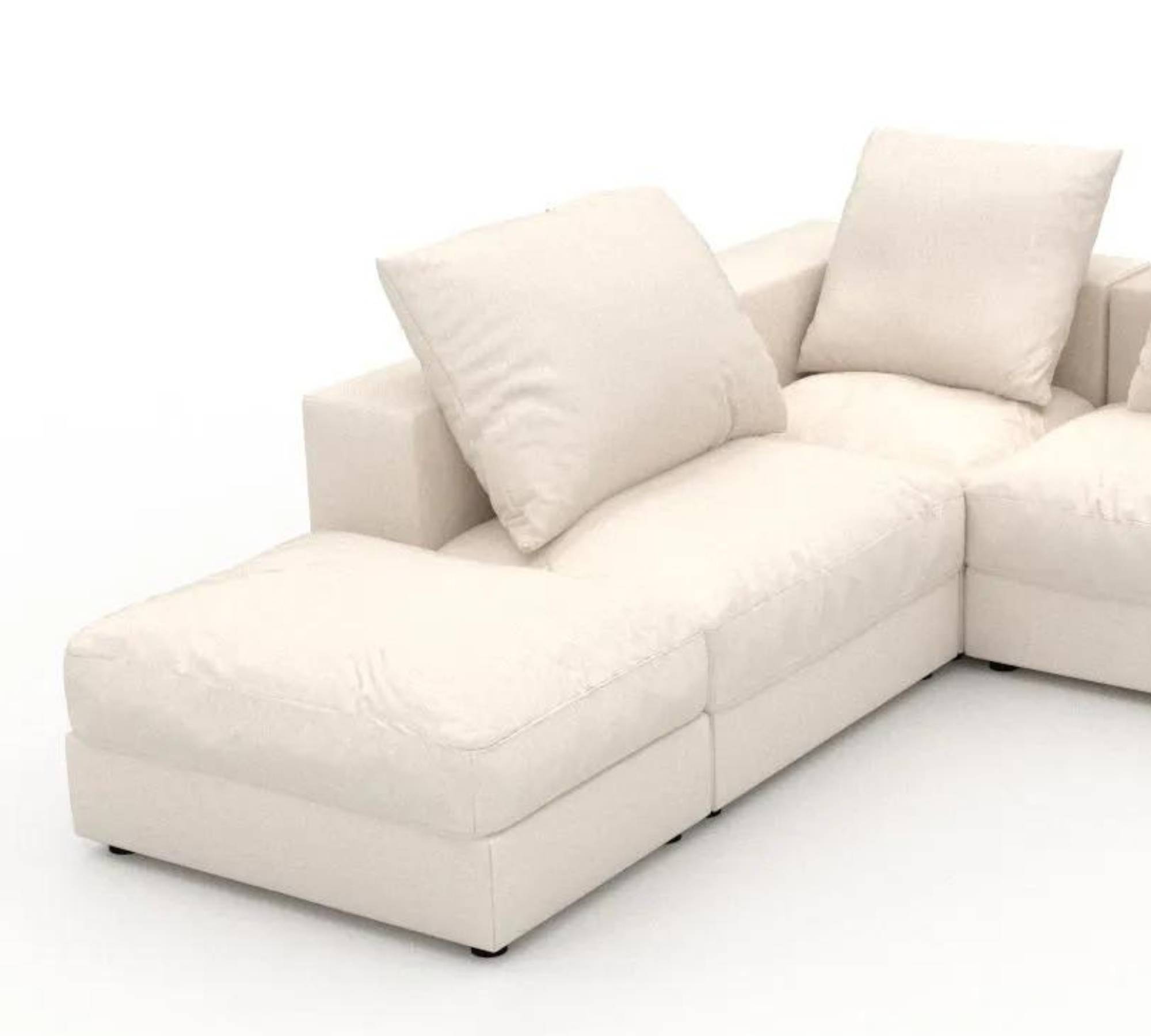 Flayr Ecksofa Webstoff Cremeweiß